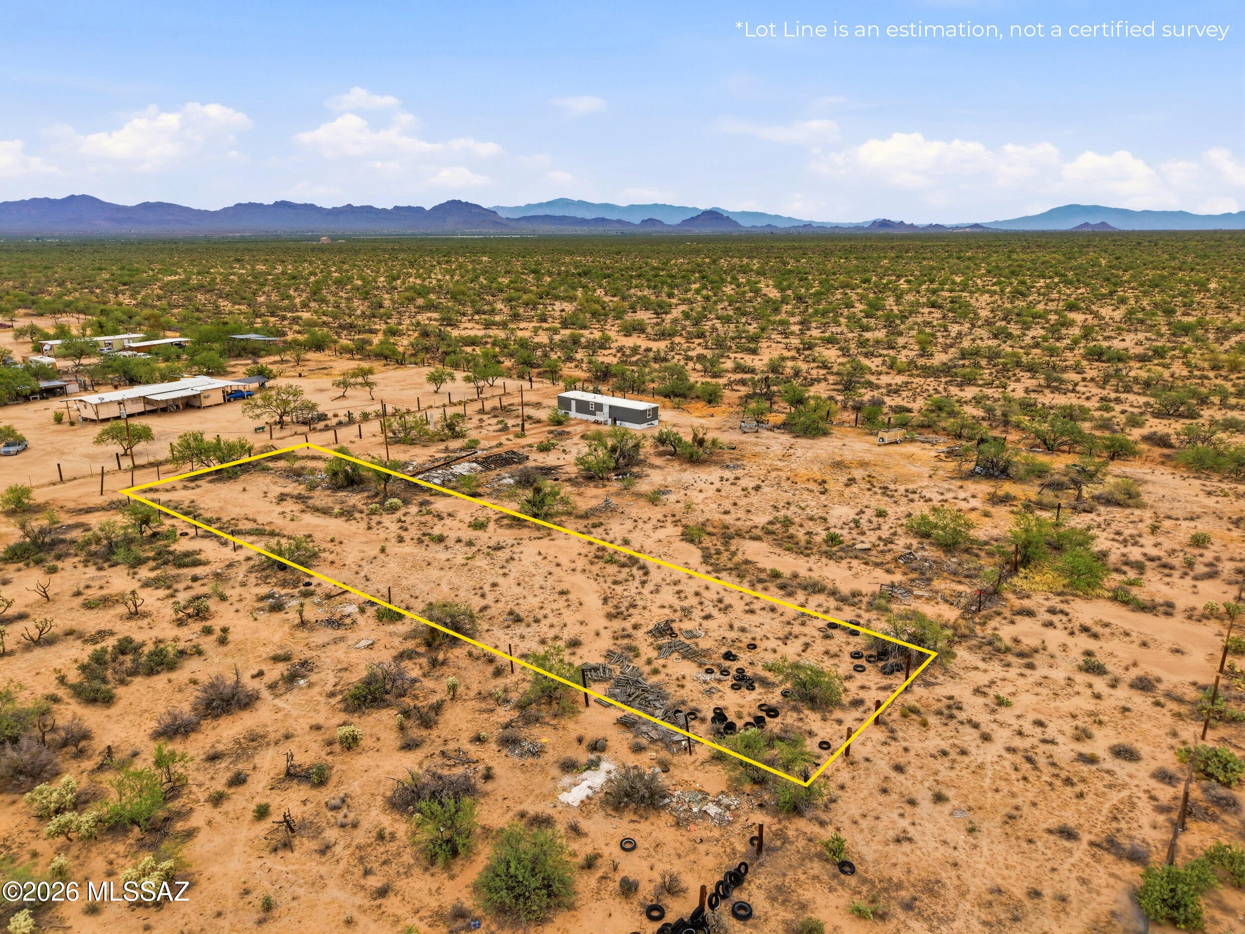 1 acre situated in beautiful desert landscape at the end of the road with privacy galore, serene peace, and mountain views.. This home has WATER AND ELECTRIC meters at the property already, and it is ready to bring your home and move right in! With plenty of space, room, and potential, this property offers a blank canvas for your vision. Whether you're dreaming of building your custom home, setting up a ranch, bringing in a manufactured home, or as an investment opportunity. You can do it all! Only minutes away from Ajo highway, shopping, and Valencia Rd. Go take a look and see everything that three points has to offer!