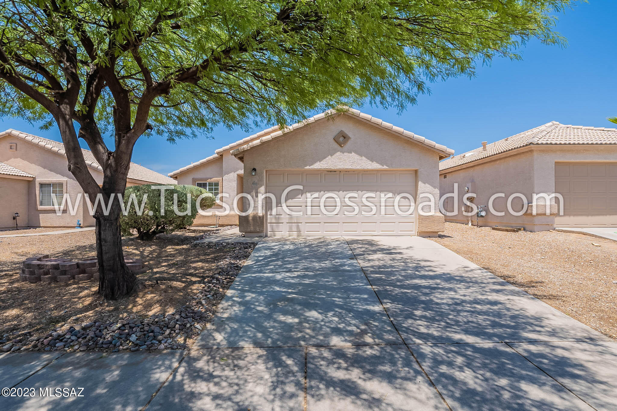 Great NW location! Cute and super clean. Tile flooring everywhere except for bedrooms. Bright open floor plan with 3 bedrooms. Stainless Steel kitchen appliances. High vaulted ceilings. Primary bedroom features two closets including a spacious walk-in. Other features include 2 full baths both with skylights, great room/living room off the kitchen, ceiling fans in the living room and all bedrooms, laundry room with washer/dryer hookups & 2 car garage. Private backyard with covered patio, brick paver extension and mature landscaping. Close to shopping, dining & other amenities. Nonsmoking home. 1-year minimum lease - longer lease possible. Renter's insurance required. Subject to application process & credit approval. Application fee is $45 per adult. Call for pet policy & additional costs.