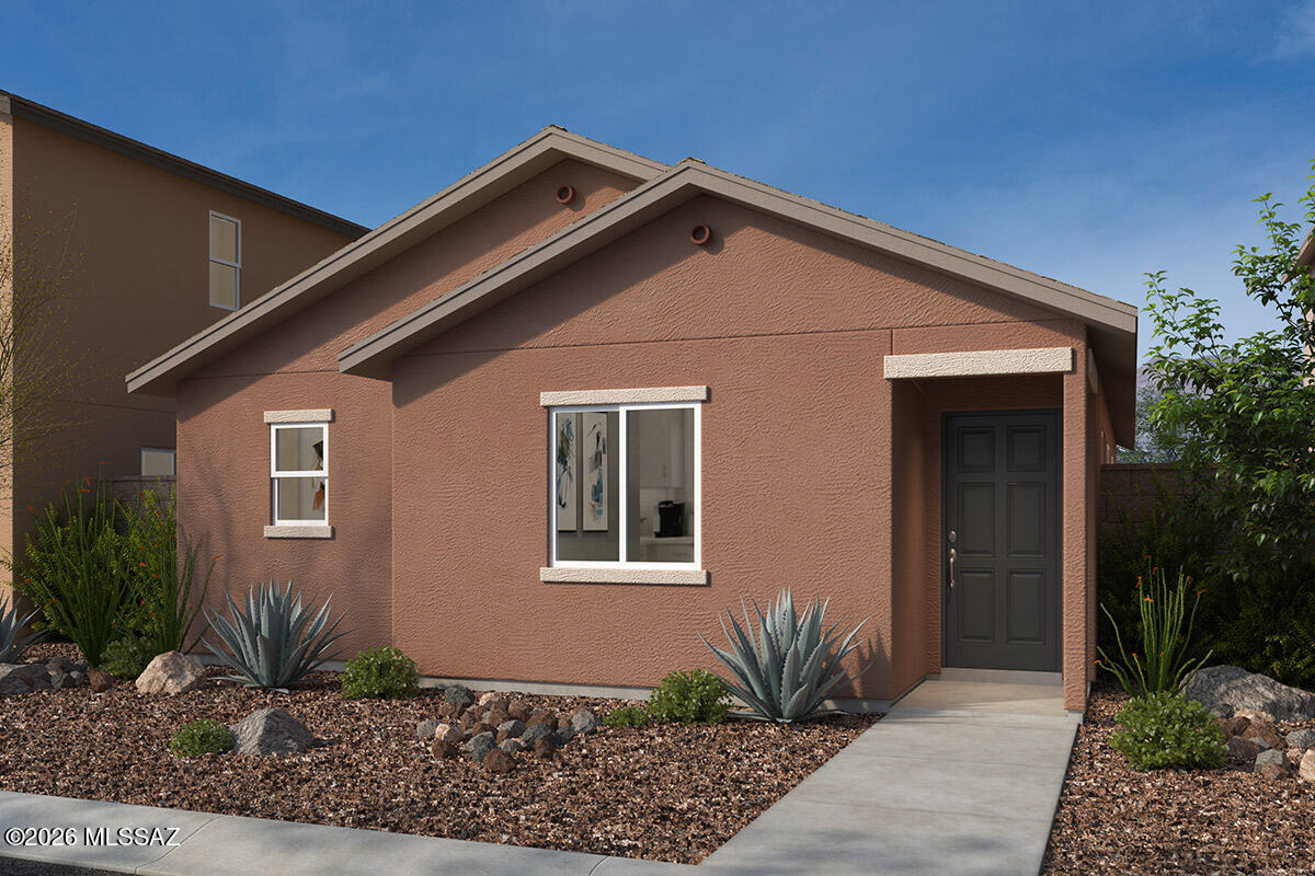 Located in a new community by Tumamoc Hill, this single-story, 2 bed, 2 bath home features ceramic tile flooring with the option to upgrade and a dedicated laundry space. The modern kitchen showcases granite countertops, cabinets in choice of two colors, a pantry, and Whirlpool® stainless steel appliances. The primary suite boasts a walk-in closet and connected bath with a walk-in shower. Storage space includes coat and linen closets and two-car garage. This is a floor plan listing. Home is to be built and buyer may choose features and homesites that are not included in this base price. Call today for more information. Base price range does not include lot premiums and/or additional upgrades other than included features. Property taxes are not available to date.