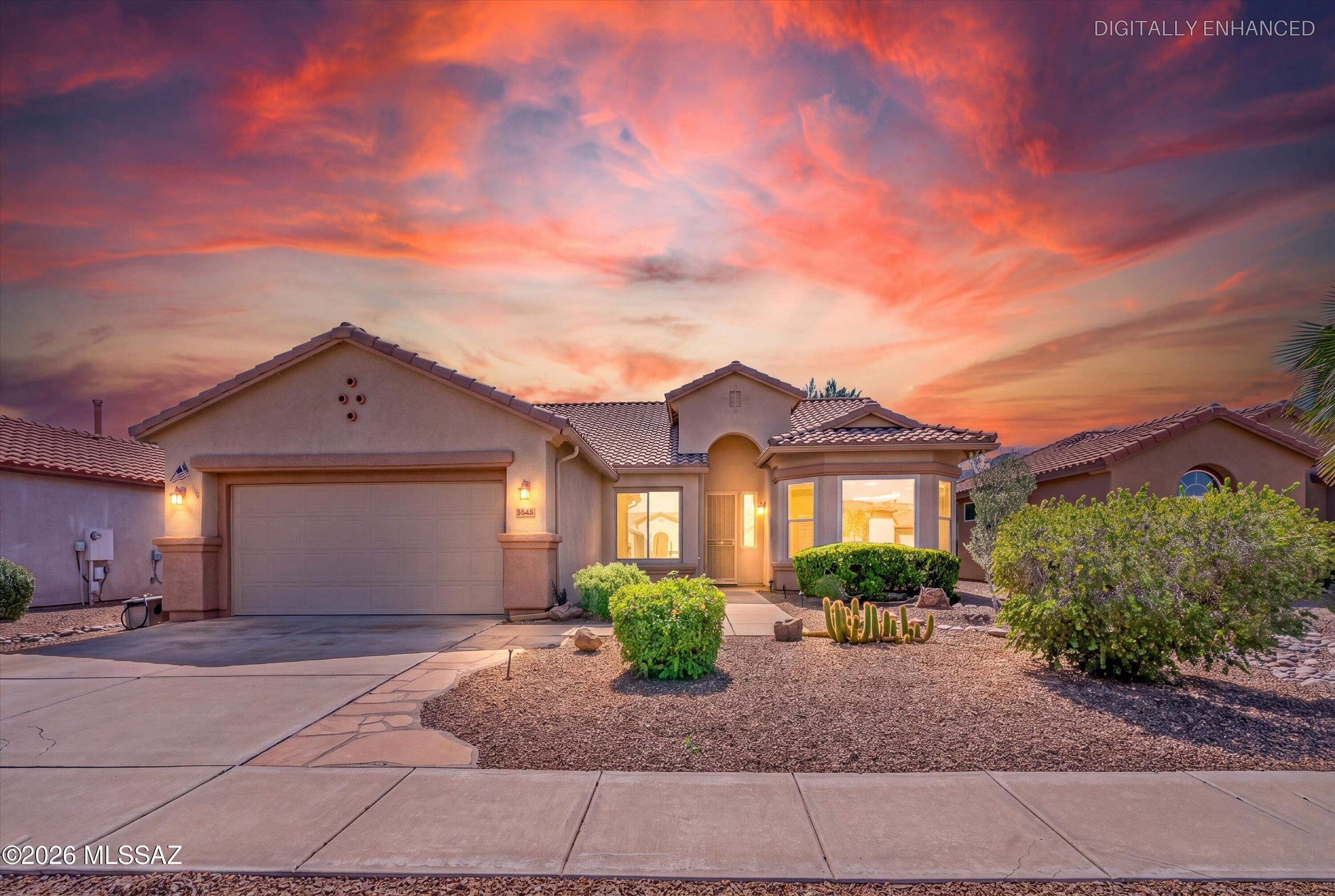 This is a Kachina model in Del Webb's Sunflower community! This 2 bed, 2 bath + den home has been meticulously maintained and thoughtfully upgraded. Every room has been touched with quality painting and upgrades. The kitchen has been beautifully upgraded with abundant cabinetry, generous solid surface counter space, and exceptional storage. Stylish, functional, and perfect for cooking and entertaining.  The primary bathroom is a must see remodel. The backyard has a hybrid Meyer lemon & grapefruit tree with a bumper crop expected this winter. All major systems have been replaced, including roof, 2019,  HVAC 2015, water heater 2019, floors, and windows-providing comfort and confidence. The offering 2007 SqFt of interior modern design features, is only eclipsed by the exceptional landscaping