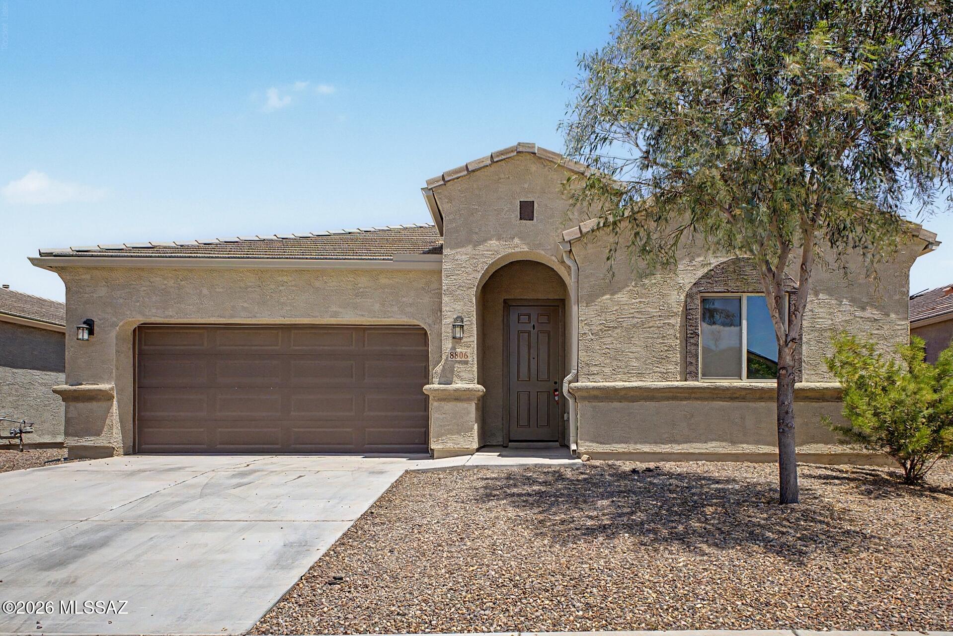Stunning single-story home with gorgeous mountain views! Inside, a spacious, sun-drenched great room welcomes you with soaring vaulted ceilings, wood-look flooring, and a neutral palette. The kitchen displays white shaker cabinetry with crown moulding, granite countertops, stainless appliances, and an island perfect for meal prep. Relax in the private primary suite with dual sinks and a walk-in closet. A versatile bonus room serves as a home office, gym, hobby space or a family room. Enjoy peaceful evenings or weekend gatherings in the backyard featuring a covered patio, easy-care landscaping, and room for outdoor relaxation. Convenient access to parks, walking paths, Twin Peaks Rd, I-10, shopping, and dining! This move-in-ready gem is truly a must-see! Agent/Owner