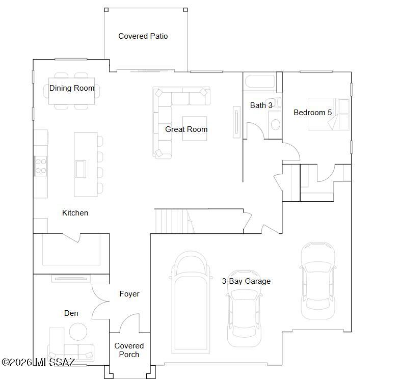 This new two-story home offers ample space to live and grow. A secluded den off the foyer is perfect as a home office or studio, with a private bedroom tucked away at the back of the home. A spacious and flexible open-concept floorplan blends the kitchen, living and dining areas, with a nearby patio providing simple indoor-outdoor living. On the second floor, three bedrooms and a luxurious owner's suite surround a versatile loft. Our homes come with Quartz Countertops, the Rinnai Tankless Water Heaters, Smart Thermostats, Post-Tension Foundation, Radiant barrier roof decking, 2'' Faux Wood Blinds and more! As an added bonus, this home includes a washer and dryer.