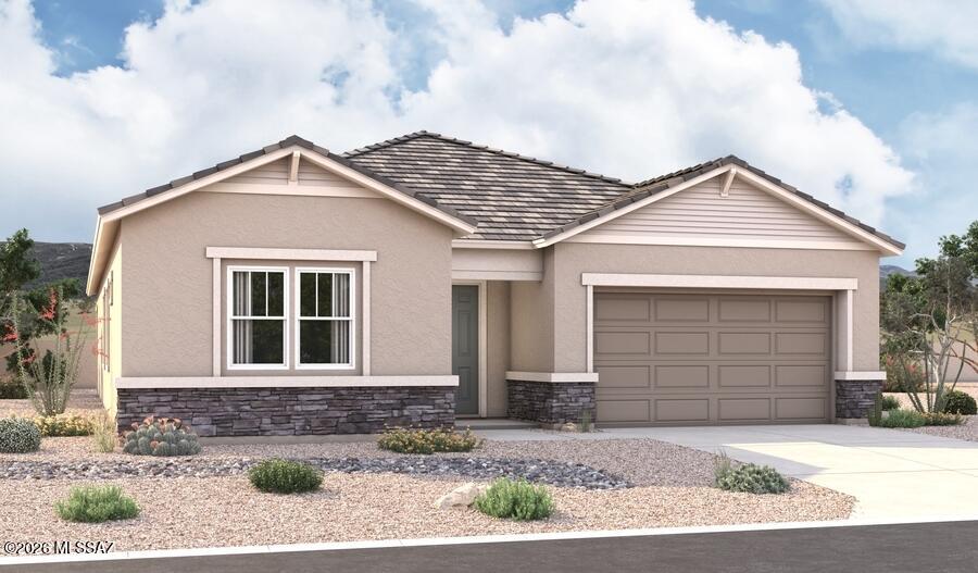 The ranch-style Cassandra plan showcases an open layout with a large great room overlooking a relaxing covered patio, an inviting dining nook, and a well-appointed gourmet kitchen. The adjacent primary suite boasts a generous walk-in closet and an attached bath with deluxe walk-in closet. Two additional bedrooms flank a full bath. A private study, drop zone and a laundry room are also included. Home also backs to green space!