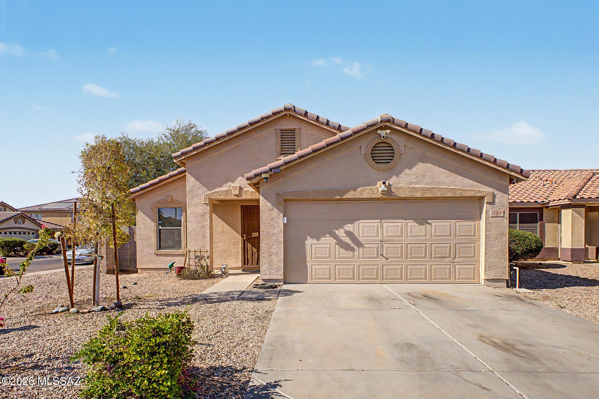 Welcome to this beautiful 3-bedroom, 2-bathroom home with a versatile office/den, located on a desirable corner lot in the wonderful Sk Ranch community of Casa Grande. With 1,765 sq ft of thoughtfully designed living space, this home offers both comfort and style from the moment you walk in.The heart of the home is the gorgeous kitchen - open to the main living areas and offering plenty of space for entertaining. The open floor plan flows effortlessly, making it easy to host family and friends or simply enjoy everyday living.The spacious primary suite is a true retreat, featuring a large walk-in closet for all your storage needs. The secondary bedrooms are generously sized for comfort . Step outside to a nice-sized yard with turf and a storage shed that conveys , Home has solar !!!