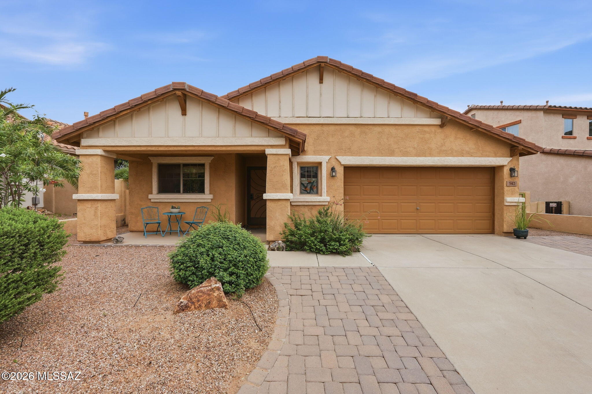 Discover a home that pays you back with owned solar panels keeping utility bills refreshingly low while Arizona sunshine works overtime. Inside 1,633 square feet, three bedrooms and two bathrooms deliver a layout that simply works. The kitchen features stainless steel appliances and a gas range, while a built-in entertainment center anchors the living area. A dedicated office suits remote work, and a separate laundry room hides chore-day chaos. Anza Trail Park sits nearby, with Sahuarita Middle School close by. Schedule your private showing today before this bright gem disappears!