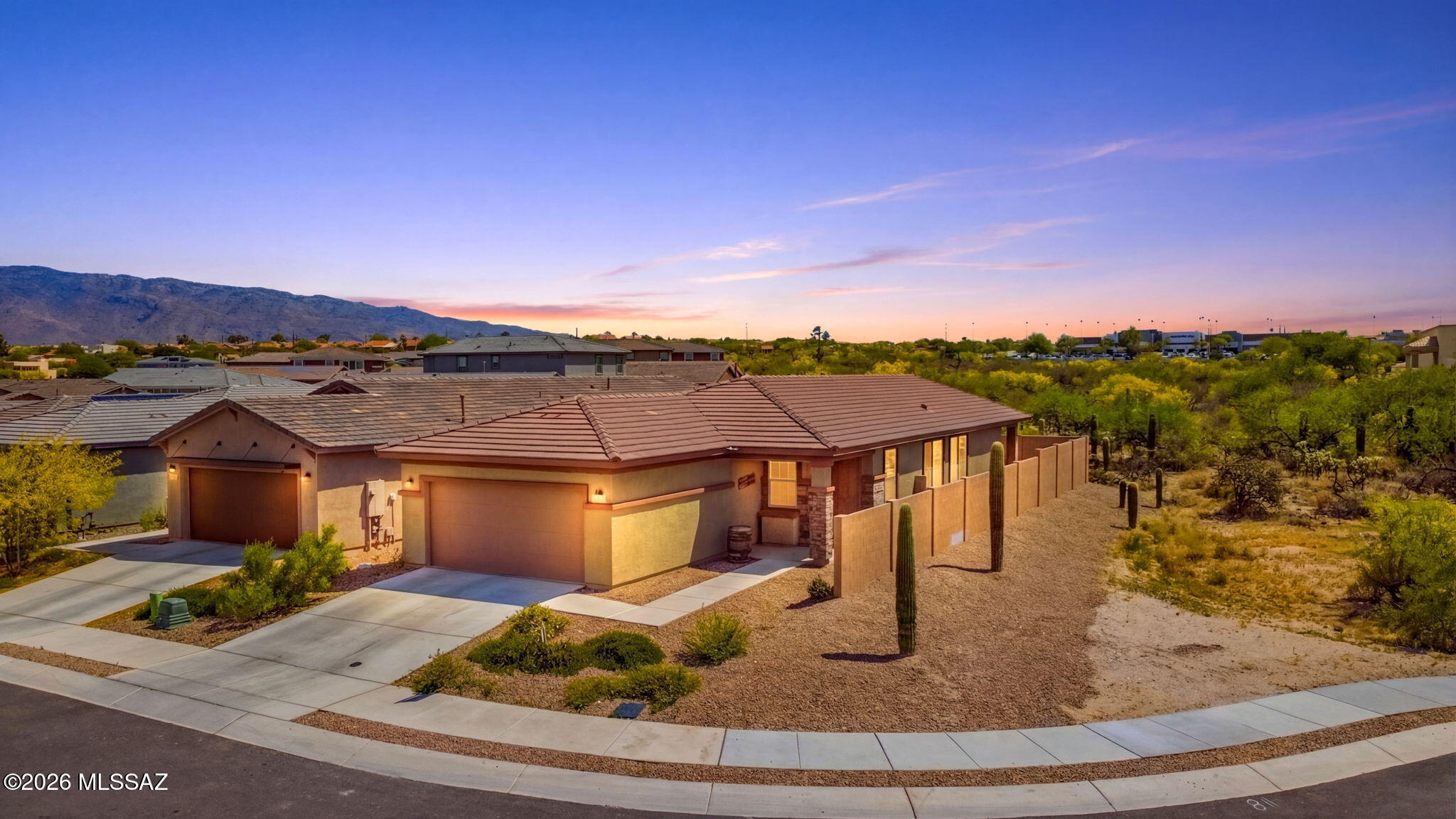 Welcome home! This stunning 2024-built 3-bed, 2-bath + den sits on a corner cul-de-sac lot in a gated community with parks and plenty of guest parking. Inside, you'll find all the modern upgrades you'd expect from a new build -- open layout, massive kitchen island, and a gorgeous custom walk-in shower in the primary suite, plus a spacious walk-in closet. The flexible den is perfect for a home office or media room. Out back, a beautifully decorated yard sets the scene with breathtaking east-facing mountain views. Minutes from top shopping, dining, and entertainment. Built for the way you want to live -- come see it before it's gone!