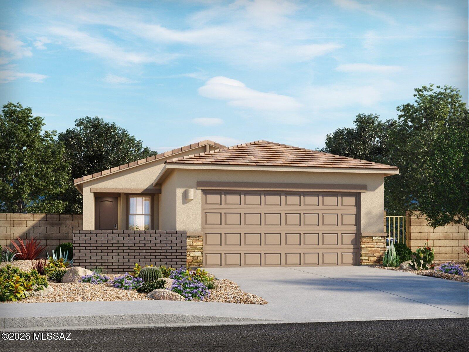 Brand new, energy-efficient home available by Jun 2026!  The Quartz floorplan in Tucson, Arizona offers an open concept layout with 3 bedrooms and 2 bathrooms.  Maximize your living space with a flex room just off of the kitchen.  There is room for your entire wardrobe in the primary walk-in closet.  Summerstone is now selling in Marana, Arizona.  Conveniently located near the Continental Ranch area, this community provides access to both Marana and Northwest Tucson via the I-10.  Residents can enjoy the outdoors at Saguaro National Park, El Rio Preserve, and the Summerstone community park.  Move-in ready with a washer, dryer, fridge, and whole-home blinds; closing in 60 days or less - guaranteed.  We'll reimburse up to $5,000 for delays we cause.