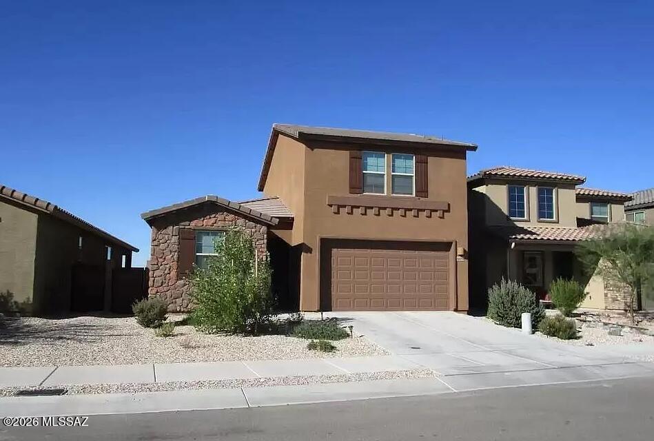 2,324 SQ FT! 4 bedroom, 3 bath home in Vail's desirable Rincon Knolls community! 2020 build with smart home features & modern upgrades throughout. Thoughtful two-story floor plan with welcoming great room entry! Stunning eat-in kitchen with included appliances, & expansive center island/breakfast bar. Great room living/dining, perfect for entertaining! Sliding patio door access. Neutral interior with tile flooring in all the right places! Flexible upstairs loft space. Downstairs primary suite with optimal privacy, full bath, & walk-in closet! Nicely sized secondary bedrooms. Blinds! Laundry room with included washer/dryer. Enjoy a low up keep backyard with covered patio, artificial turf, & extended pavers! 2 car garage. Rincon Knolls offers gated entry, playgrounds, sports courts, biking/walking trails, &amp; stunning surrounding mountain views!