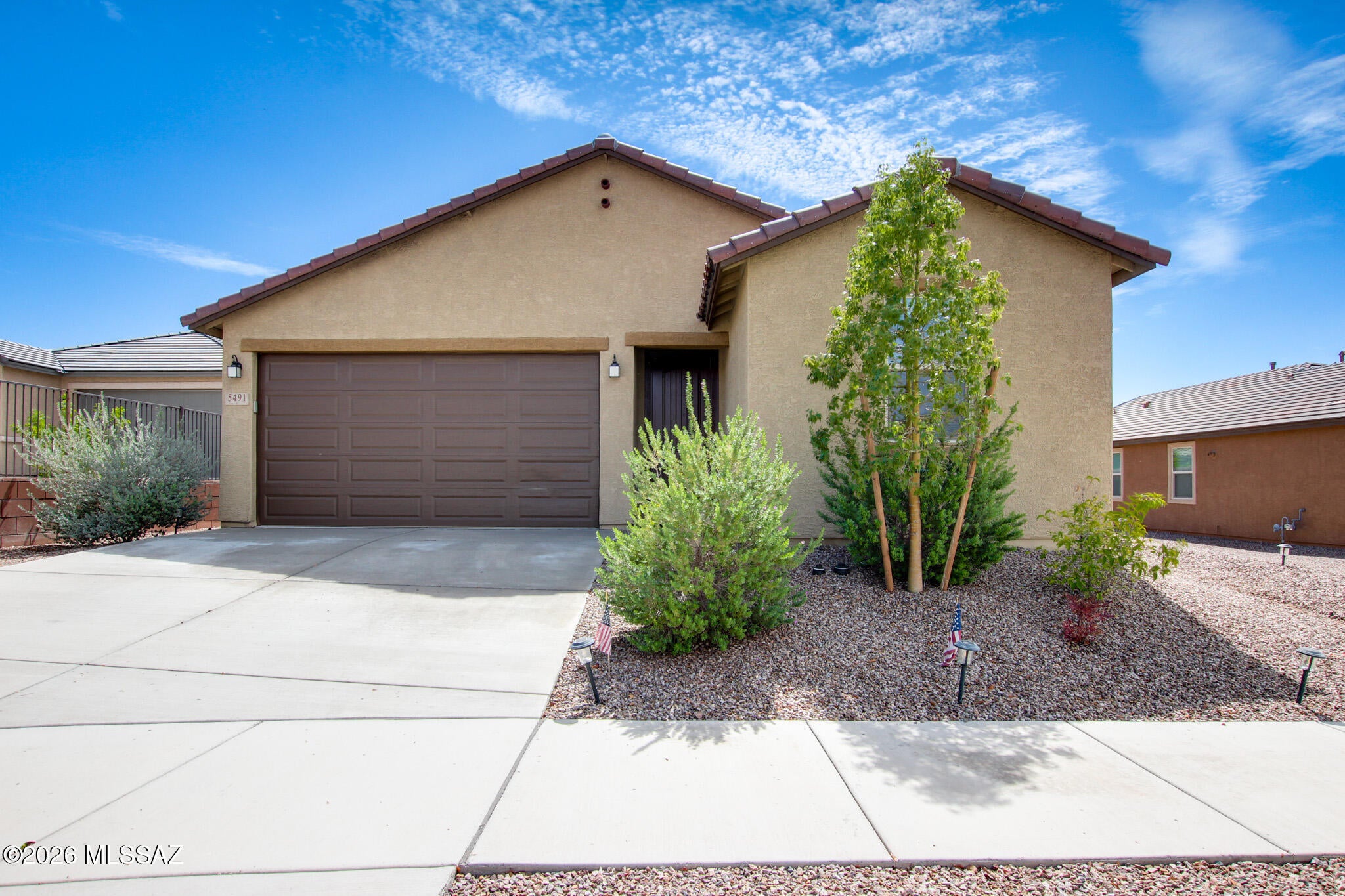 Mountain Views & Modern Living! Built in 2023, this charming single-story Tucson home offers 1,584 sq ft with 3 bedrooms and 2 bathrooms. The spacious, beautifully landscaped backyard is a true highlight, featuring low-maintenance artificial turf, a shed, and a pavilion--creating the perfect setting for relaxing, entertaining, and enjoying Arizona's spectacular mountain views. Situated on a 0.19-acre lot, this newer home offers comfortable living with plenty of outdoor space to enjoy. A great opportunity to make this Tucson gem your own! Short sale--subject to lender approval. Property sold as-is.