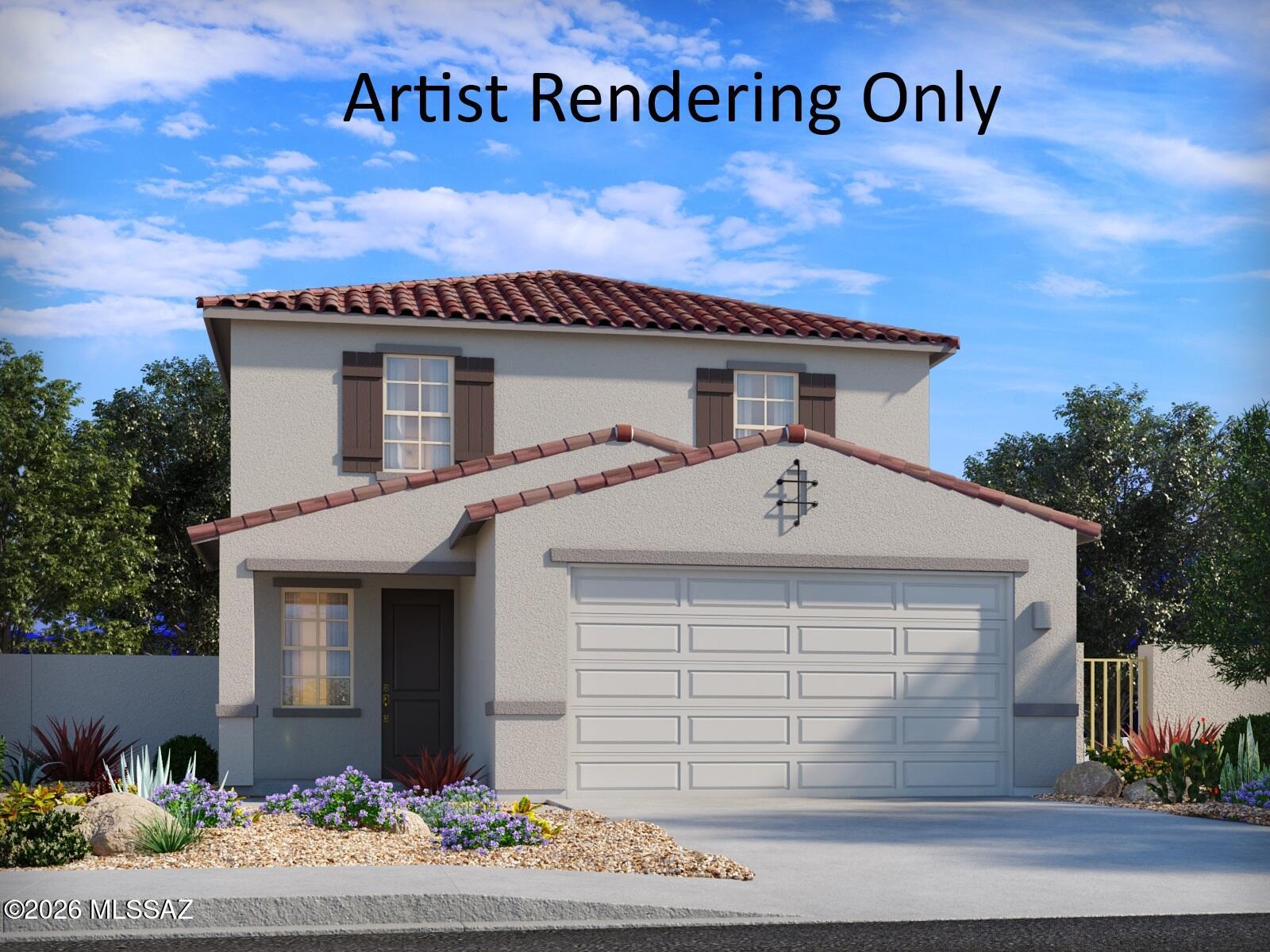 Brand new, energy-efficient home available by Nov 2026! The Amber offers 4 bedrooms, 3 bathrooms, and a thoughtfully designed two-story layout. A welcoming foyer opens to a bright great room and covered patio, blending comfort, style, and indoor-outdoor living. Mandarina is now selling in Marana, AZ. This master-planned community will feature amenities such as a swimming pool, pickleball courts, playgrounds, dog park and more. Move-in ready with a washer, dryer, fridge, and whole-home blinds; closing in 60 days or less - guaranteed. We'll reimburse up to $5,000 for delays we cause.  Each of our homes is built with innovative, energy-efficient features designed to help you enjoy more savings, better health, real comfort and peace of mind.