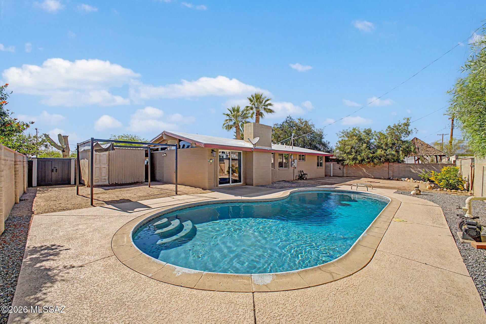 Move-in ready 3-bedroom, 2-bath home on Tucson's desirable east side! Beautifully remodeled just a few years ago, this home features updated finishes, newer dual-pane windows, and a functional floor plan filled with natural light. Enjoy your own backyard oasis with a sparkling pool, perfect for relaxing or entertaining. The spacious lot offers room for RV parking, trailers, or other toys, and with no HOA, you'll have the freedom to make the most of your property. Conveniently located near shopping, restaurants, parks, and schools, this home combines modern updates, outdoor living, and everyday convenience. Don't miss this fantastic opportunity!