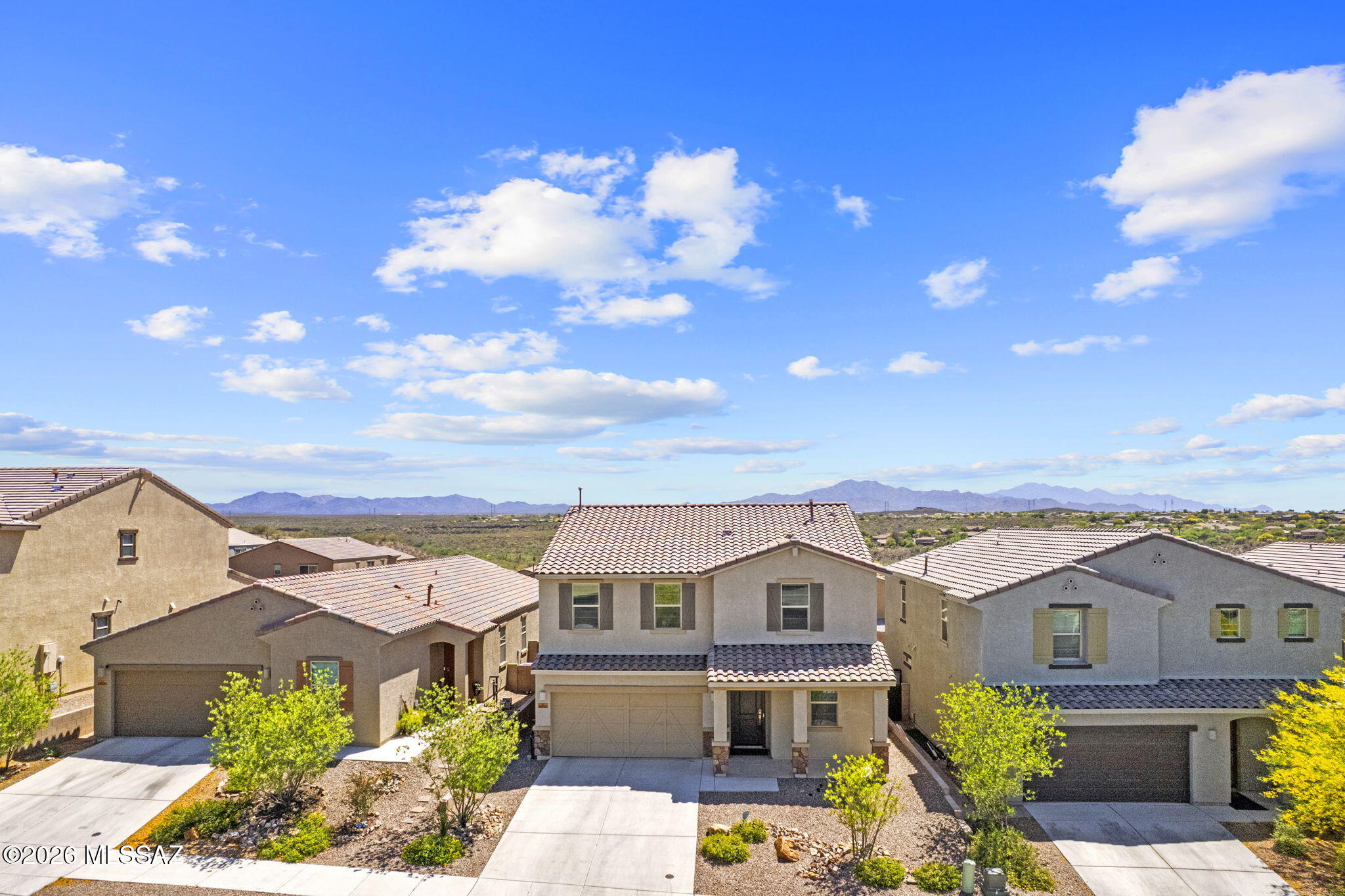 Welcome to this beautifully maintained 4-bedroom, 2.5-bath home in Rancho Del Lago, built by Meritage in 2022. Featuring a neutral, modern design and truly turnkey condition, this home offers all bedrooms upstairs, including a spacious primary suite. Enjoy added flexibility with a den/flex space perfect for a home office, playroom, or whatever you can dream up, plus a large loft for additional living or entertaining space. The open-concept living area flows seamlessly into a large backyard with endless potential--a true blank canvas ready for your personal touch. Located in the highly sought-after Vail Unified School District and conveniently close to Davis-Monthan AFB, Raytheon, shopping, dining, and more, this home combines comfort, style, and an unbeatable location.