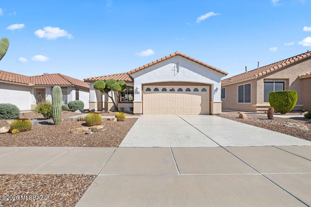 Welcome to this beautifully maintained home in the highly desirable Sunflower 55+ Active Adult Community at Continental Ranch. This 2bedroom + den, 2bath home features an open-concept floor plan filled with natural light. The spacious great room flows into the kitchen and dining area, perfect for entertaining. The primary suite offers a private bath and generous closet space, while the guest bedroom is ideal for visitors. Recent updates include fresh exterior paint, updated roof, and a professionally tuned HVAC. Enjoy the low-maintenance backyard, CentralVac, and resort-style amenities including a clubhouse, fitness center, pool, spa, pickleball, tennis, walking trails, and an active social calendar. Close to shopping, golf, medical facilities, and I-10. $1,600 CIF paid by Buyer @ closing