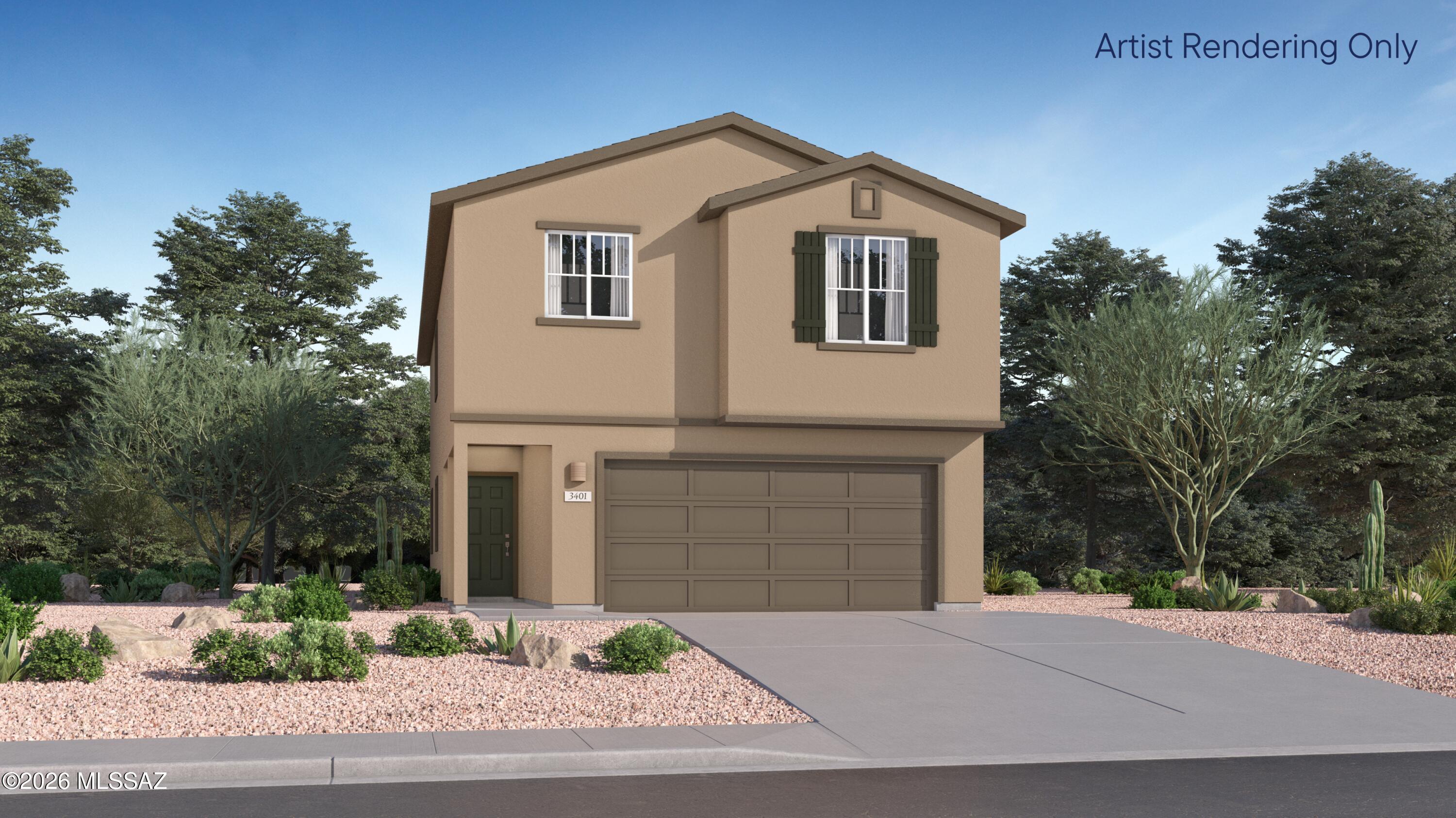 The first floor of this new two-story home features an inviting open plan shared between a modern kitchen, elegant dining room and comfortable Great Room, with a covered patio at the back of the home for seamless indoor-outdoor living. On the second level, a versatile loft offers additional space for entertainment and recreation. Three bedroom suites boast a private location steps from a full bathroom on the upper level, while a luxurious owner's suite is the ultimate retreat with a full bathroom and walk-in closet. Our homes come with Quartz Countertops, Frigidaire Stainless Steel Appliances, Rinnai Tankless Water Heaters, Post-Tension Foundation, Taexx built-in pest control system, Radiant barrier roof decking, 2'' Faux Wood Blinds and more!