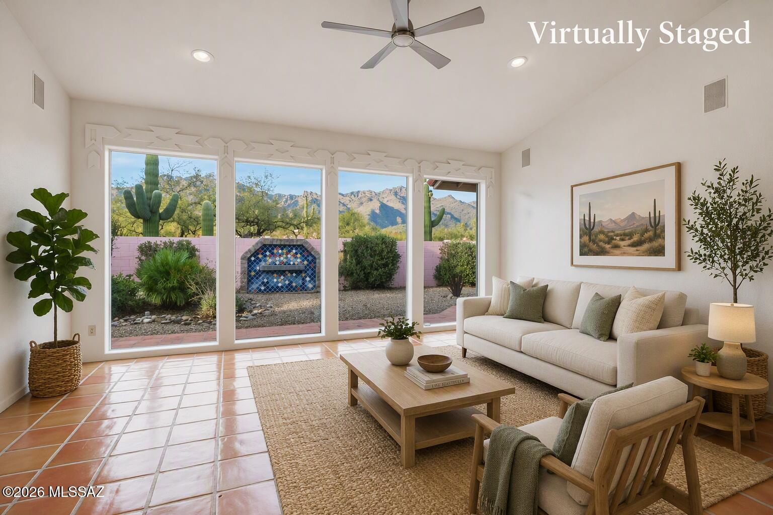 Welcome to this beautifully maintained 3-bedroom, 2-bath home in desirable North Tucson, ideally located just minutes from Sabino Canyon and within the highly sought-after District 16 school district. The open-concept floor plan creates a bright, inviting living space that's perfect for both everyday living and entertaining, with seamless flow between the kitchen, dining, and living areas. 
Enjoy stunning mountain views and take advantage of the home's prime location near hiking and biking trails, shopping, dining, and outdoor recreation. Whether you're relaxing at home or exploring all that the Catalina Foothills has to offer, this property combines comfort, convenience, and one of Tucson's most desirable settings.