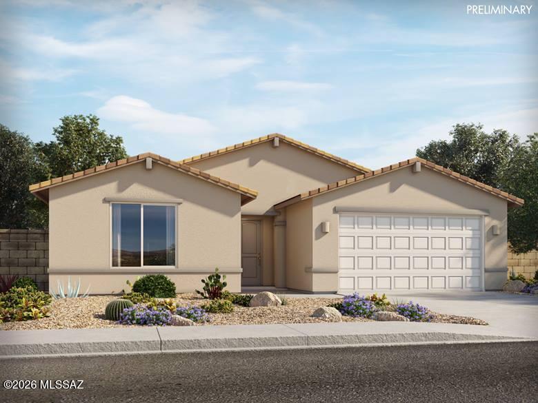 Brand new, energy-efficient home available by Jun 2026!  Sip your morning coffee from the covered back patio.  Inside, the kitchen island overlooks the great room and adjacent nook.  The private primary suite is tucked away from the secondary bedrooms and features dual sinks and large walk-in closet.  Arbor at Madera Highlands features a series of 5 floorplan choices featuring upgraded finishes, gourmet kitchens, and open concept living areas.  Homeowners can enjoy the established amenities in the community, including a pool, playground, and walking trails.  Move-in ready with a washer, dryer, fridge, and whole-home blinds; closing in 60 days or less - guaranteed.  We'll reimburse up to $5,000 for delays we cause.
