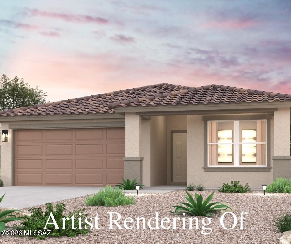 Discover Your Dream Home in the Canyons at Whetstone Ranch! The Verbena Plan features an open-concept design, blending a kitchen with a spacious Great Room, perfect for living and entertaining. The kitchen boasts sleek cabinetry, quartz countertops, and LG appliances, including an electric smooth-top range, over-the-range microwave, and dishwasher. Retreat to the serene primary suite with a private bath, dual vanity sinks, and a generous walk-in closet. All bedrooms and a convenient laundry room are designed for privacy and ease. Enjoy energy-efficient Low E windows, a two-car garage, and a 1-year limited home warranty.