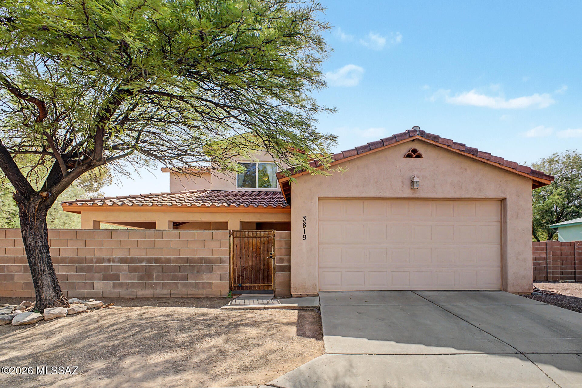 Range priced $395,900-$429,500. Welcome to this well-maintained 3-bedroom home with a 2-car garage and inviting front patio. Inside, tile flooring, ceiling fans and abundant natural light create a warm atmosphere. French doors from the living and dining areas open to the back patio for easy indoor-outdoor entertaining. The kitchen features staggered cabinetry, matching appliances, granite tile countertops and backsplash, breakfast bar and recessed lighting. The serene primary suite offers plush carpeting, a private bath with soaking tub and walk-in closet. Outside, enjoy a spacious backyard with a covered patio and mature shade trees. Don't miss this inviting home!