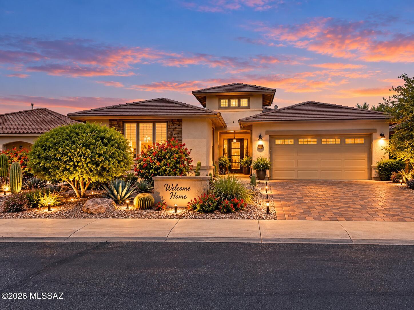 WHY WAIT? This is NOT an age restricted community, and this move-in-ready home offers what new construction simply can't hand you on day 1: mature landscaping, established trees & shrubs, a finished outdoor kitchen, Tortolita mtn views and no 4-6 month construction wait!

Inside, the open floor plan is bright, spacious & easy to live in, w/ a beautifully appointed kitchen, upgraded appliances and a formal dining room made for entertaining. Primary suite is comfortable & private while 2 add'l BR share a convenient Jack & Jill BA,3 zone HVAC!
BUT, let's be honest-the backyard is where this house starts showing off. Outdoor kitchen, TV area, fire pit, beautiful landscape & mtn view.

Move in. Unpack. Fire up the grill. Pour something cold..put your feet up..because you're already HOME!
