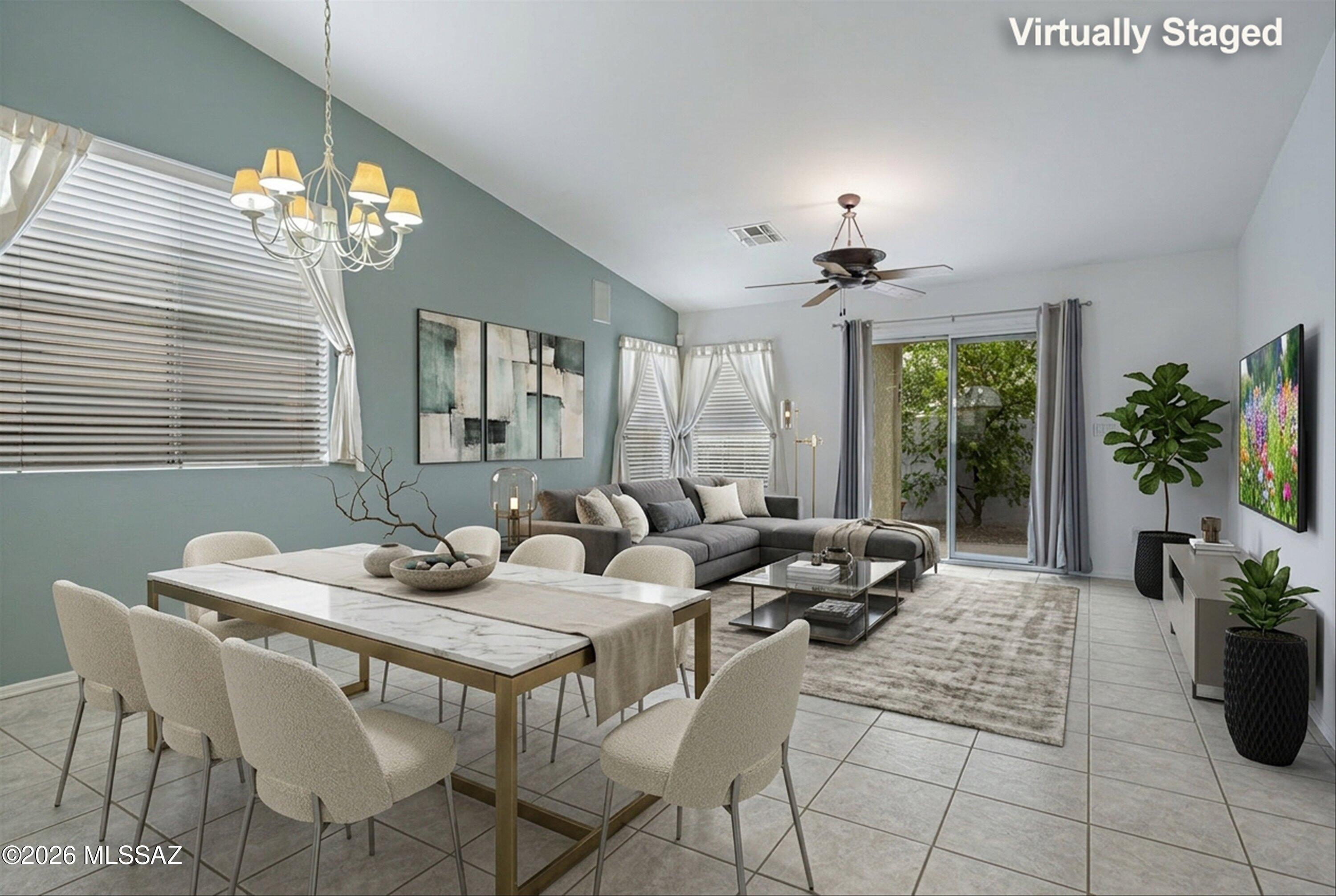 This lovely gated community home is freshly painted and nestled in the highly sought-after gated Williams Centre community, an unbeatable location near shops and dining complete with a community pool! This 1,395 sq ft home offers 3 bedrooms and 2 baths, with thoughtful touches throughout. Enjoy ceramic tile in all living areas, soaring ceilings, plant shelves, wall niches, wood blinds, and designer finishes. The well-appointed kitchen features Corian countertops and a tiled backsplash, opening seamlessly to a spacious great room. A sliding door leads to a private, lush, backyard with an extended covered patio and gas BBQ hookup--perfect for relaxing or entertaining.