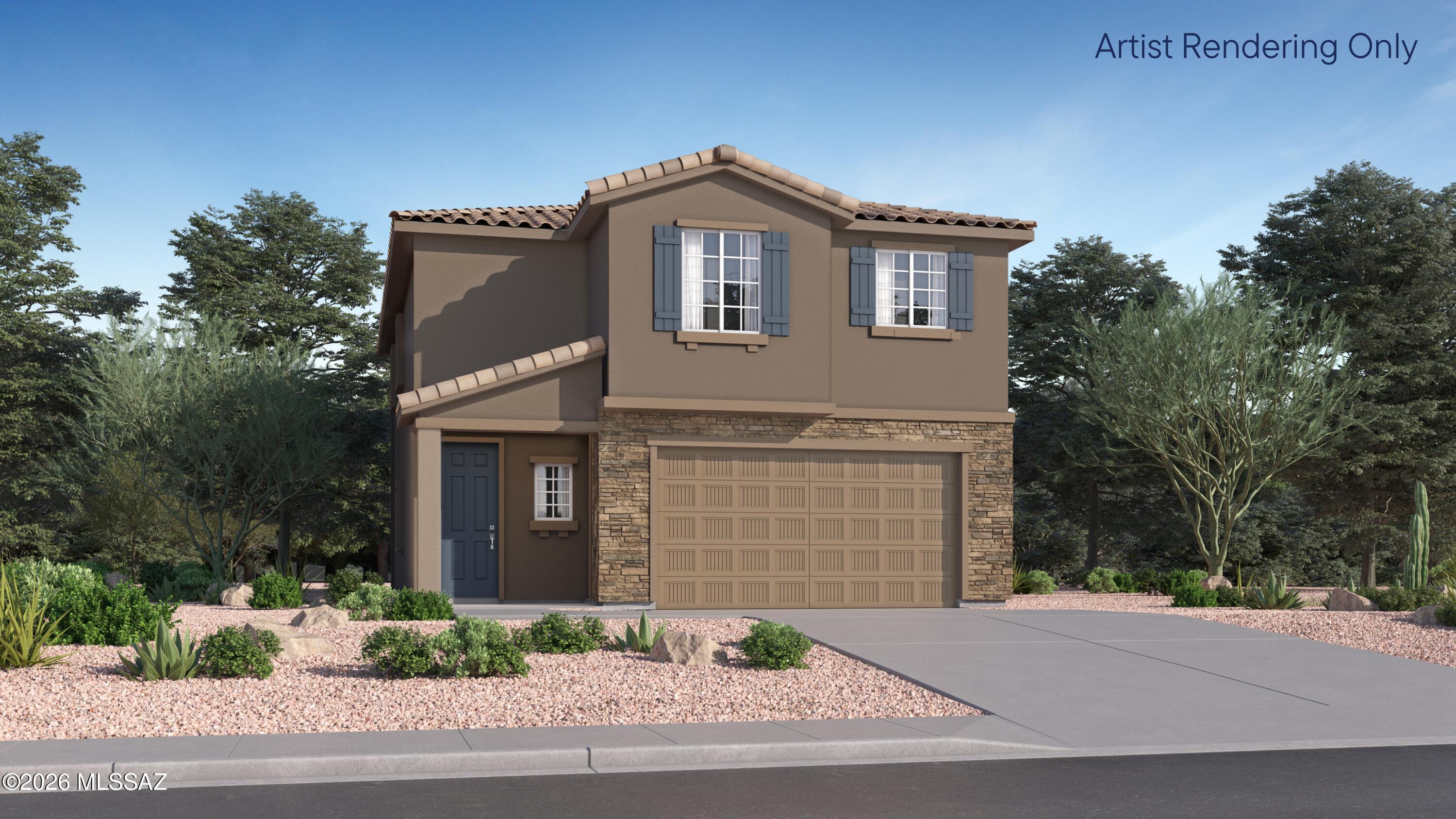 This new two-story home is ready for modern lifestyles. On the first floor, an inviting open-concept layout blends the kitchen, living and dining areas, with a secluded bedroom tucked into a private rear corner. On the second level, a versatile loft provides a convenient shared living area easily accessible from four additional bedrooms and a luxurious owner's suite, complete with a full bathroom and walk-in closet. Our homes come with Quartz Countertops, the Rinnai Tankless Water Heaters, Smart Thermostats, Post-Tension Foundation, Radiant barrier roof decking, 2'' Faux Wood Blinds and more! As an added bonus, this home includes a washer and dryer—move-in ready and waiting for you!