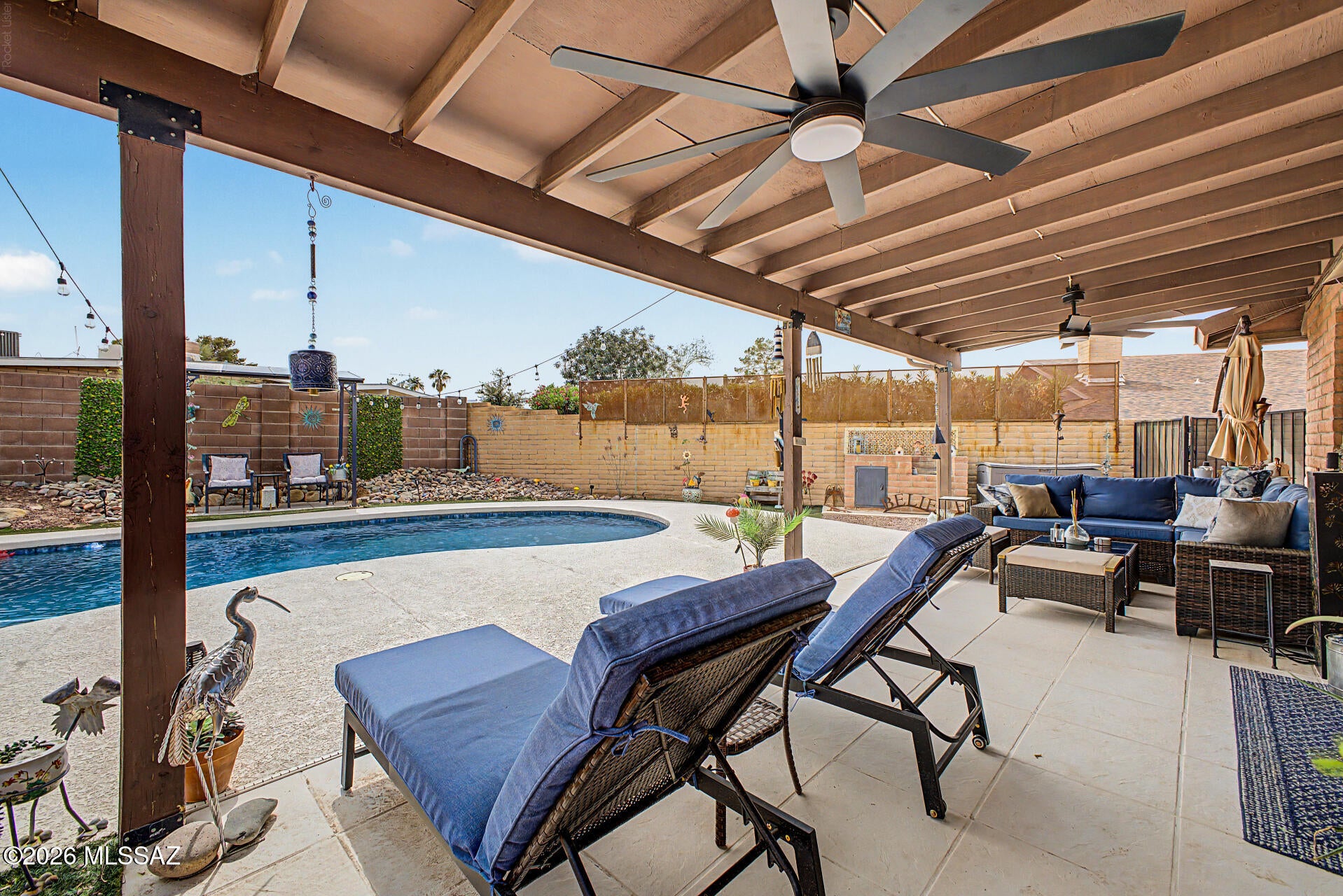 This home checks all the boxes! Welcome to this beautifully upgraded 3 bedroom, 2 bathroom Northwest Tucson home featuring a private pool and RV parking! Updated luxury vinyl plank flooring, kitchen, and bathrooms. This home will not last! Enjoy a spacious living area, modern finishes, plenty of storage and cabinetry, and a backyard designed for relaxing and entertaining. The pool provides the perfect retreat from the heat, while the RV and extra parking on the .22 acre lot adds valuable convenience and NO HOA! A must-see home with upgrades throughout! Furniture available for purchase on a separate bill of sale.