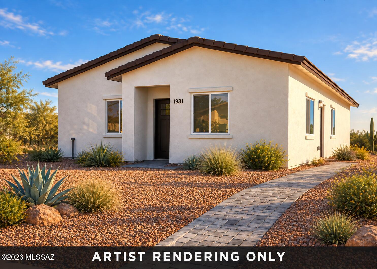 Agent/ Owner, Welcome to this beautiful, newly built 3-bedroom, 2-bath Corona de Tucson residence, offering 1,368 sq ft on a premium lot with breathtaking mountain views. The open-concept layout & soaring 9-foot ceilings combine style & comfort throughout. The kitchen features white cabinetry with crown molding, granite countertops & recessed lighting. Neutral tile flooring flows seamlessly throughout, enhancing the modern aesthetic. The primary suite is a peaceful retreat. Enjoy spectacular sunsets from your private backyard.