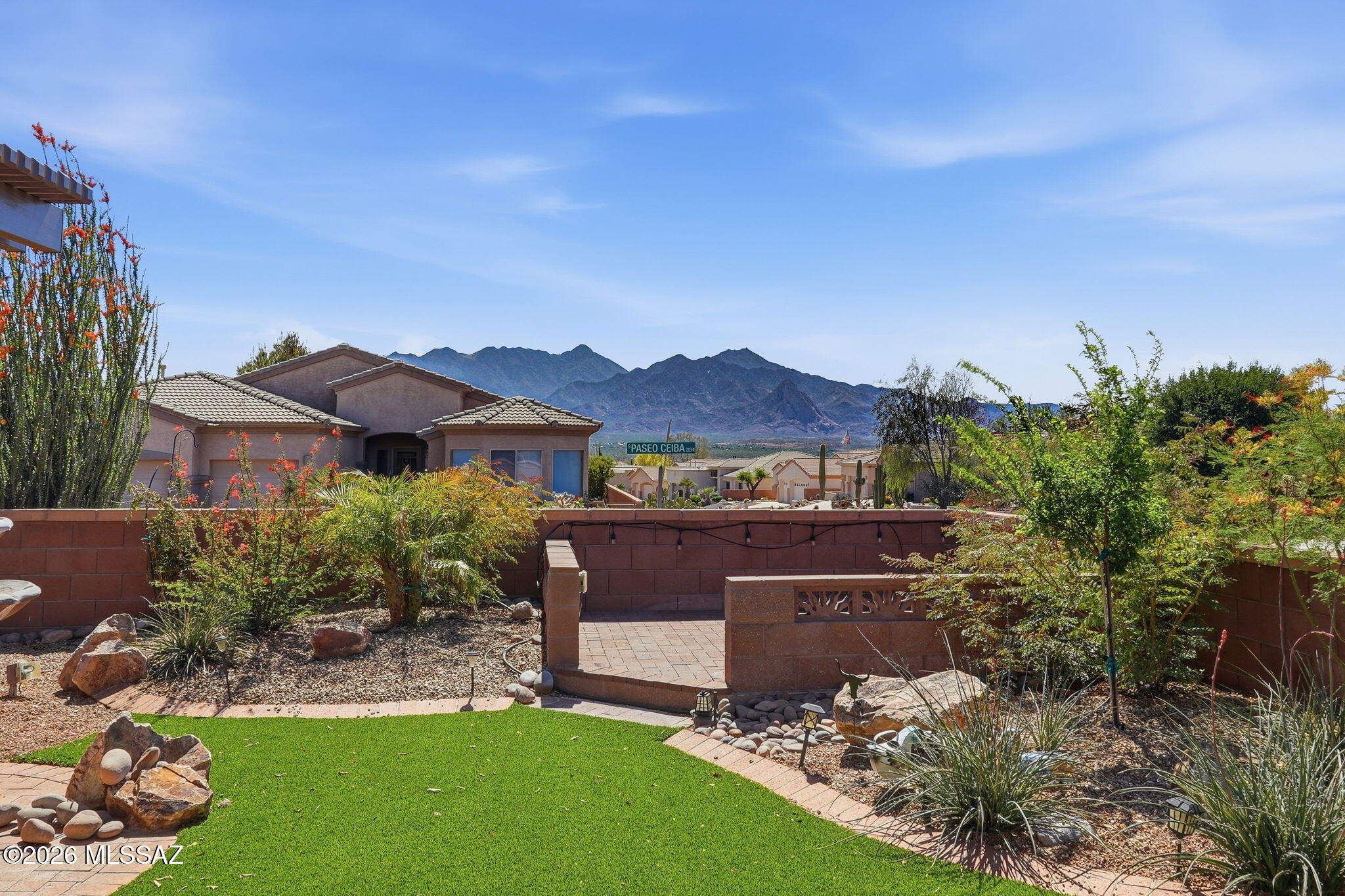 Discover incredible value in this upgraded gem with jaw-dropping mountain views in a gated 55+ community. Offering 2 bedrooms plus a versatile den, this home features a light and bright interior with soaring ceilings and a spacious great room where mountain views take center stage from every angle. Designed with quality in mind, upgrades include a new double underlay roof system, new AC and furnace, raw edge granite countertops, and a fully refreshed kitchen with brand new appliances. The bathrooms have been beautifully updated with contemporary finishes and glass shower enclosures. Outdoors, enjoy a resort-style backyard with lush landscaping, a covered pergola BBQ space, and a raised brick deck perfect for entertaining against a mountain backdrop. Car enthusiasts and hobbyists will love the expansive 3-car garage with epoxy floors and a dedicated mini-split system. All this, just minutes from GVR amenities. This home delivers style, comfort, and exceptional value.