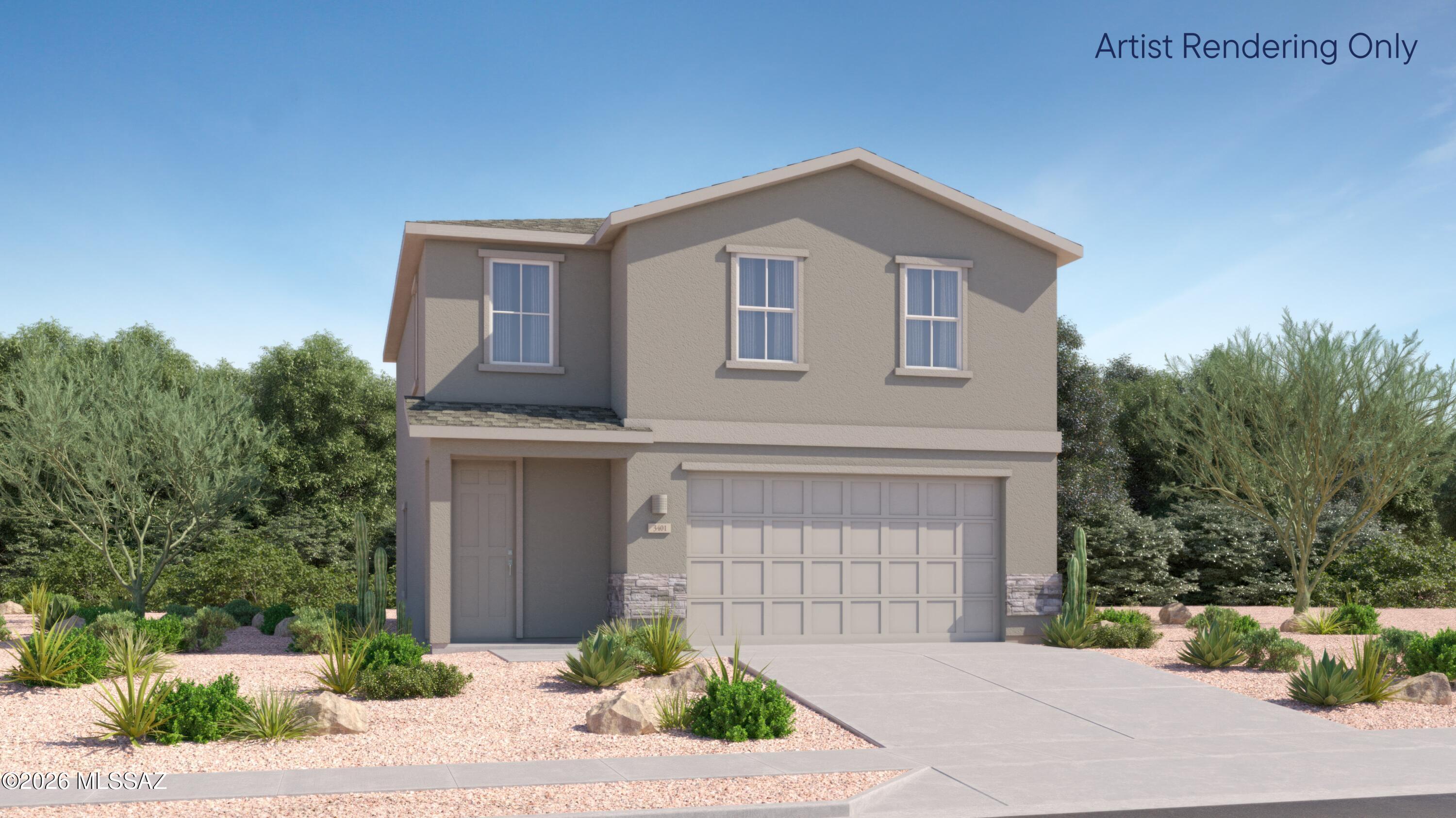 The first floor of this new two-story home is host to an open-concept floorplan shared between the kitchen, dining room and family room. A nearby patio is ready for outdoor entertainment and leisure. On the second floor, four bedrooms surround a versatile loft, including the luxurious owner's suite with a full-sized bathroom and walk-in closet. Our homes come with Quartz Countertops, the Rinnai Tankless Water Heaters, Smart Thermostats, Post-Tension Foundation, Radiant barrier roof decking, 2'' Faux Wood Blinds and more! As an added bonus, this home includes a washer and dryer—move-in ready and waiting for you!