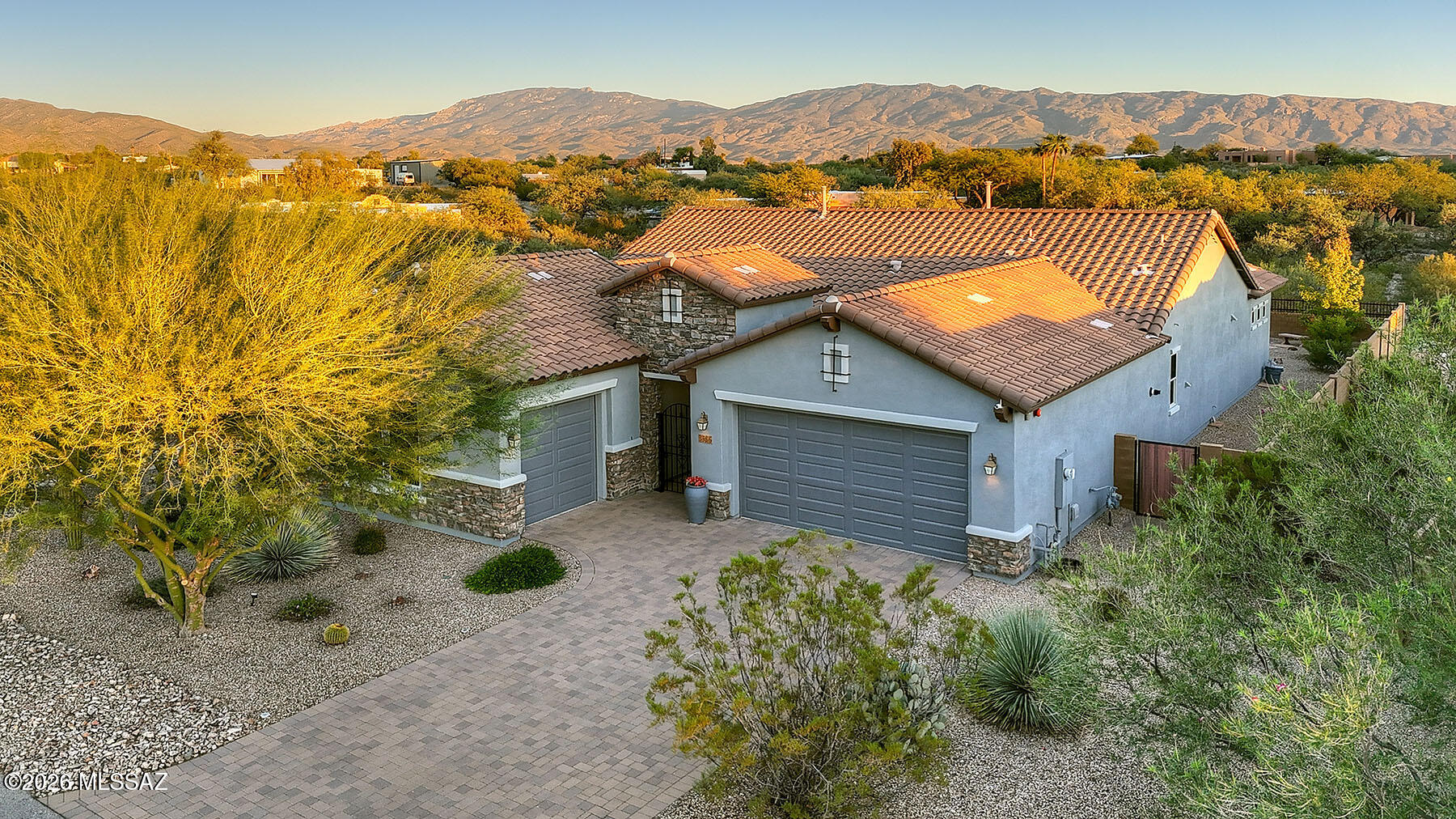 This beautifully maintained home offers 3 bedrooms, 2.5 baths, an office/library, and a versatile bonus room, thoughtfully designed for both comfort and functionality. The open living areas feature 20'' x 20'' ceramic tile, elegant tray ceilings, and custom blinds, while new carpet in the bedrooms adds fresh appeal. The well-appointed kitchen showcases staggered maple crème cabinetry, granite countertops, a large island, stainless steel appliances, and a bay window that fills the space with natural light. The spacious primary suite includes a bay window, oversized walk-in closet with shelving, and a spa-like bath with dual sinks and a custom-tiled walk-in shower. Outside, the professionally landscaped backyard offers flagstone paths, mature trees, solar lighting, and inviting seating area --perfect for relaxing or entertaining. Located on a quiet cul-de-sac in the intimate Molino Canyon Estates, this home combines style, quality, and serene surroundings.