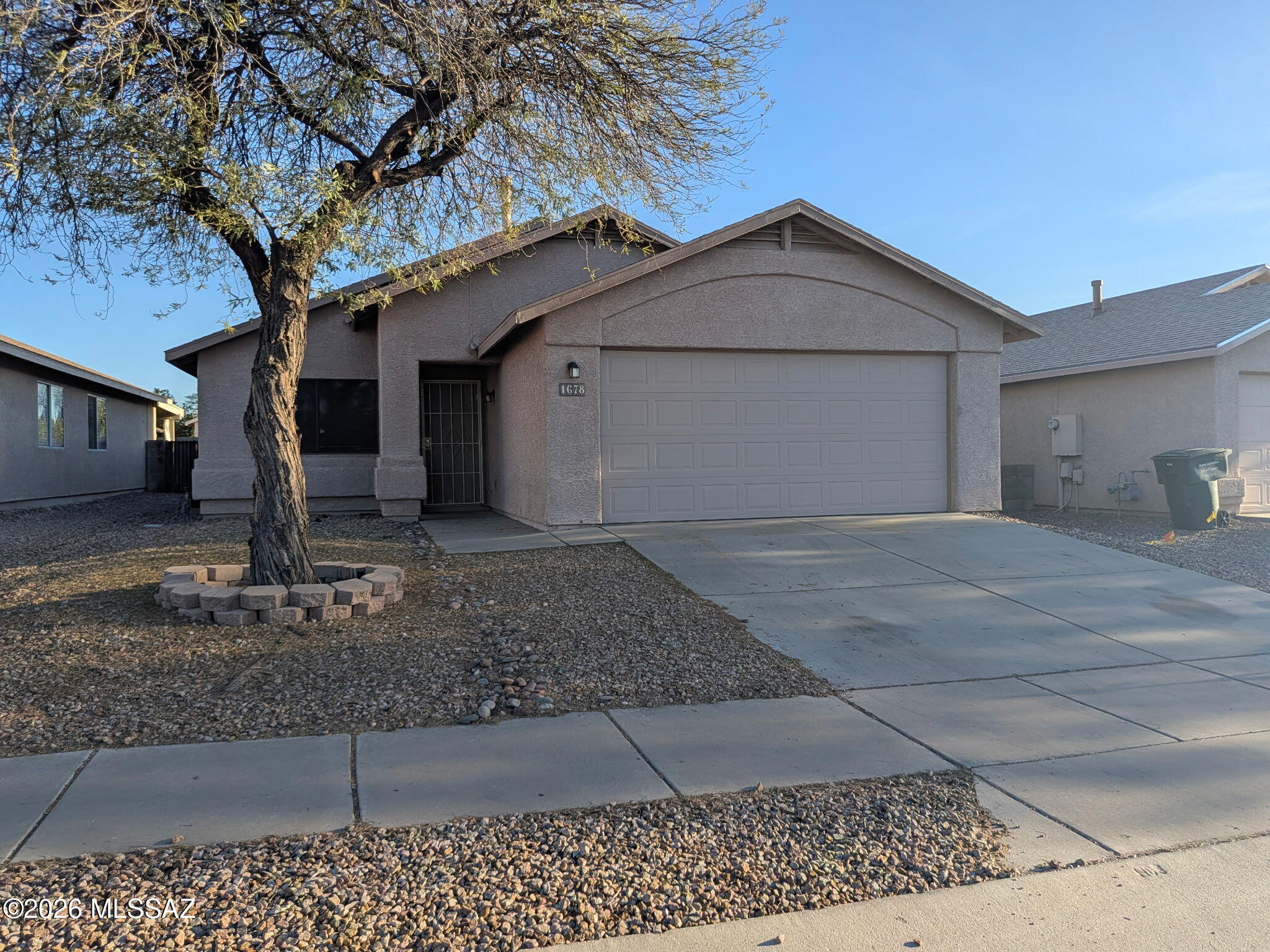 Welcome to this 3BD/2BA home offering 1,297 sq ft in Southern Tucson. This home features: stainless steel appliances, gas stove, gas and electric dryer hookups, whole house water filtration and softener system, fully finished garage with mini-split for A/C and epoxy flooring for easy clean-up! Enjoy quick access to I-10, an easy commute to Davis-Monthan AFB, and proximity to everyday amenities. Assumable VA loan at 3.625% with approximately $152K remaining makes this an incredible opportunity for qualified buyers seeking affordability and stability. Back on the market at no fault to the seller.