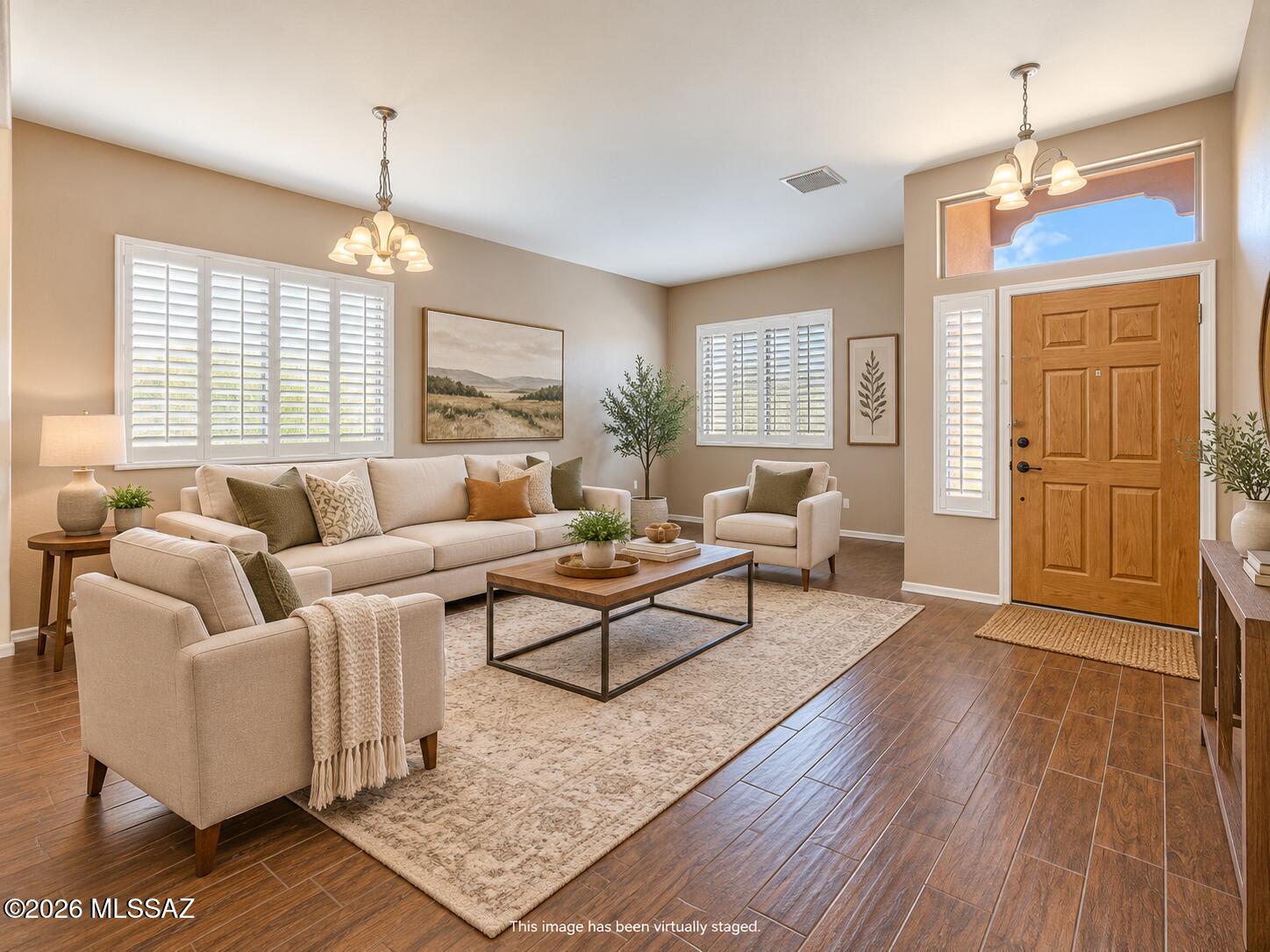 3 CAR GARAGE • SPLIT FLOOR PLAN • LARGE PRIMARY SUITE • COVERED PATIO  

Soaring 10-foot ceilings and vaulted details highlight this single-story Gladden Farms home. Offering 2,086 square feet of functional living space, this well-designed 3-bedroom, 2-bathroom home features a desirable split-bedroom floor plan and seamless open-concept living.