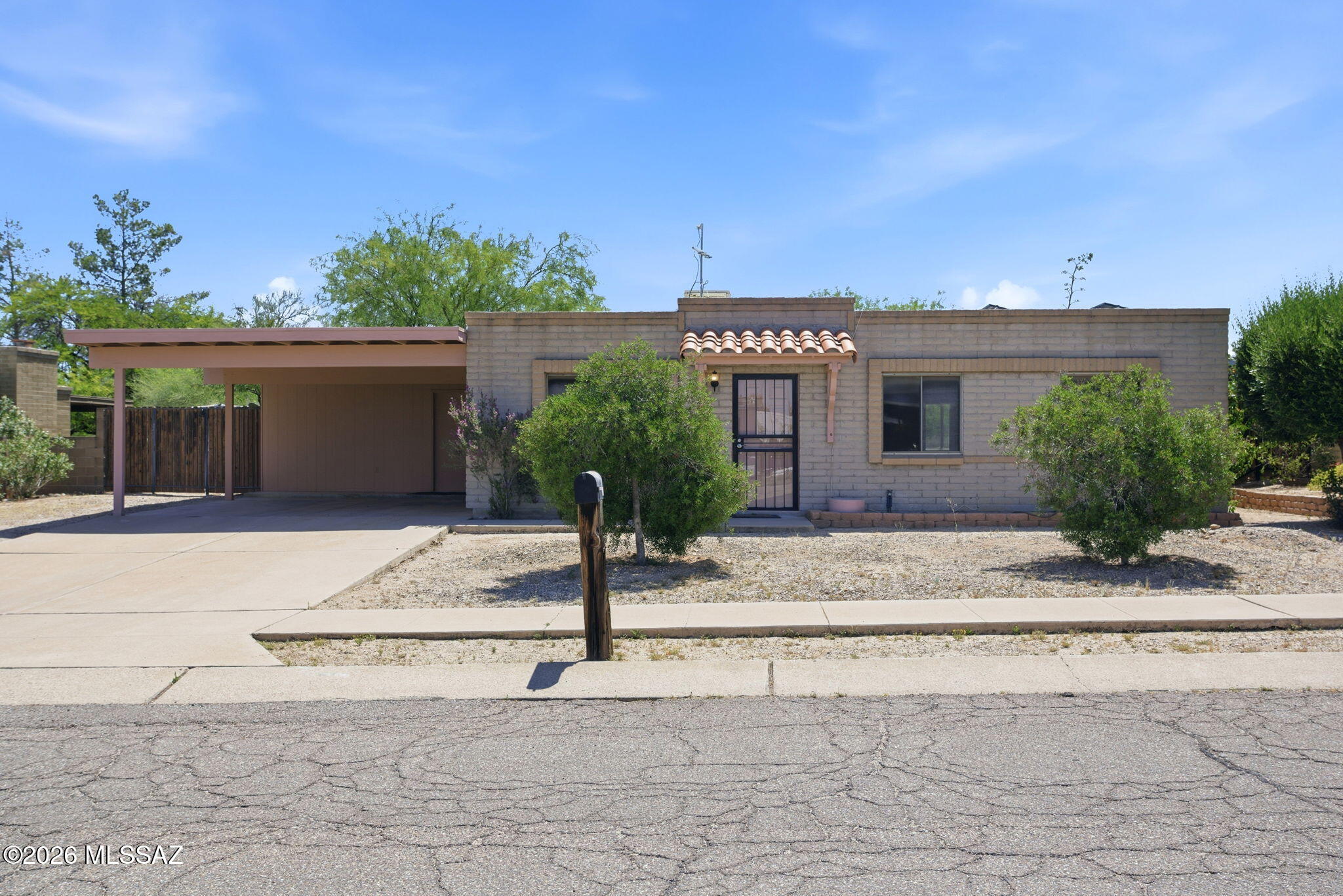 Move-In Ready Home with Stunning Desert Views! This charming 3 BR, 2 BA offers 1,067 sqft of comfortable living space, perfectly situated on a premium lot with no neighbors behind you and no HOA. Enjoy unobstructed, tranquil desert views right from your own backyard. Neutral interior paint makes the home feel bright and ceramic tile throughout.  Perfect to occupy immediately, with great potential for minor cosmetic touches to build instant equity. Features extra storage room directly attached to the laundry area for extra things or make it an office. Large, open backyard with flagstone patio and no rear neighbors,ultimate privacy and a place for gatherings. Whether you are a first-time homebuyer, looking to downsize, or seeking a smart investment property, this home, at this price is a must-see!