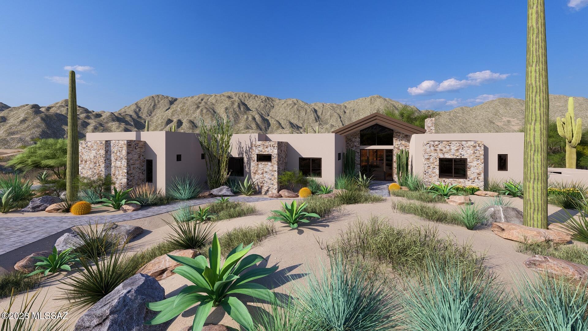 Experience exceptional desert contemporary living in the prestigious guard-gated community of Stone Canyon. This remarkable 3,868 sq. ft. residence offers 4 bedrooms, 4.5 bathrooms, and an extraordinary blend of modern engineering, luxury finishes, and seamless indoor-outdoor living. Designed to embrace the beauty of the Sonoran Desert, the home backs to acres upon acres of protected open space, creating an unmatched sense of privacy, tranquility, and breathtaking natural surroundings.
As the first home built in Southern Arizona utilizing steel framing, this architectural masterpiece was thoughtfully crafted with superior construction by One Oak Luxury Homes and offers exceptional attention to detail throughout. Expansive walls of glass open effortlessly  featuring a sparkling pool, spa, and multiple entertaining areas designed to capture stunning desert sunsets and mountain views. 
Inside, the home showcases sophisticated high-end finishes, custom details, and a flowing floor plan ideal for both everyday living and entertaining. The gourmet kitchen opens to spacious living and dining areas, while the luxurious primary suite and guest accommodations provide comfort and privacy for family and guests alike.  
Residents of Stone Canyon enjoy world-class amenities including championship golf designed by Jay Morrish, a state-of-the-art fitness center, tennis, pickleball, resort-style pool, and an exceptional clubhouse lifestyle. Located in Oro Valley- consistently recognized as one of Arizona's safest communities- this home offers the perfect balance of luxury, privacy, and premier desert living.