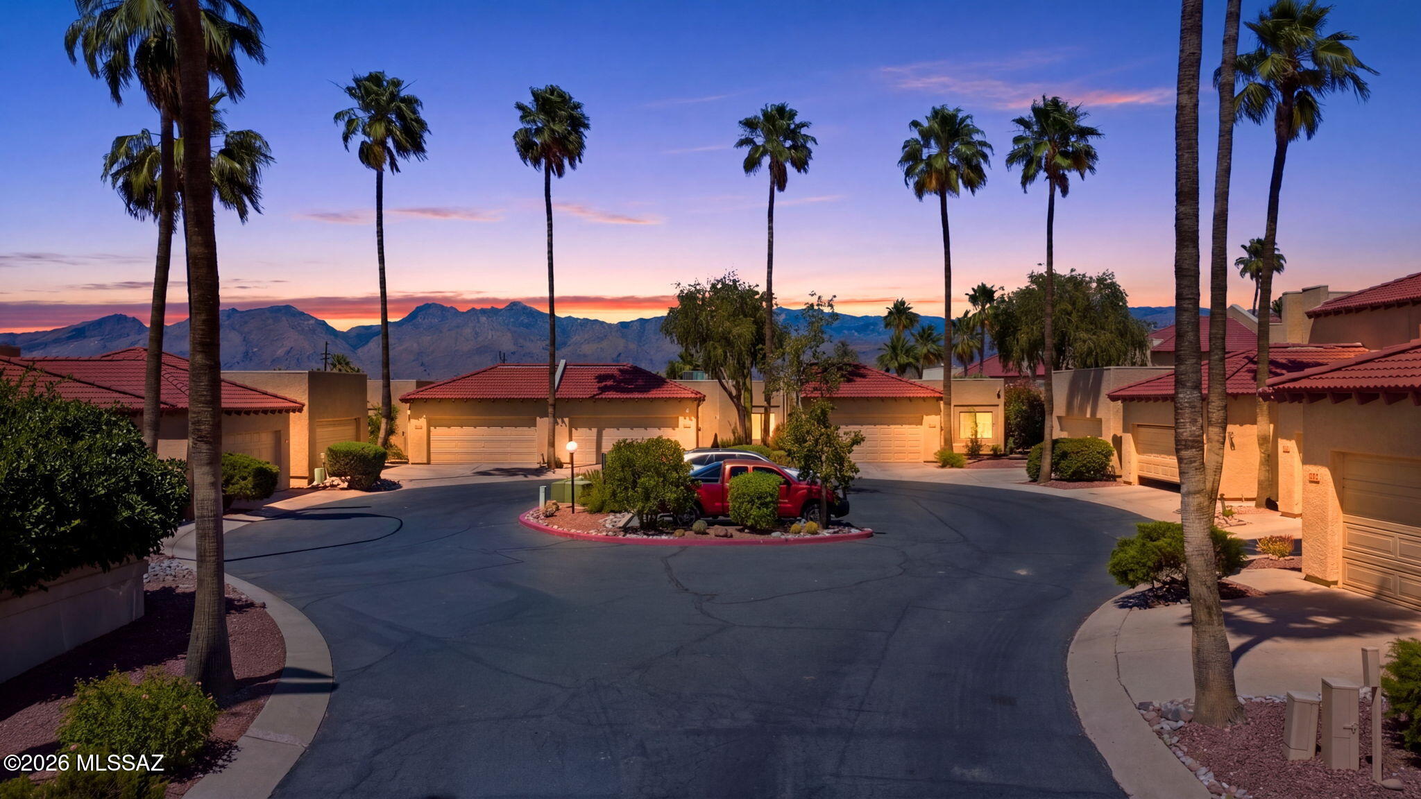 Tucked at the end of a peaceful cul-de-sac, this beautifully updated end-unit townhome offers privacy, space, and sweeping Catalina Mountain views. Inside, you'll find an open-concept kitchen and a split bedroom floorplan. Step outside to enjoy the best of Arizona living with a covered rear patio plus an additional paver patio in the adjacent open common area--ideal for relaxing or gathering with friends. Additional highlights include a leased Tesla solar system for energy efficiency and long-term savings. This rare end-unit combines comfort, style, and unbeatable views in a prime Tucson location.