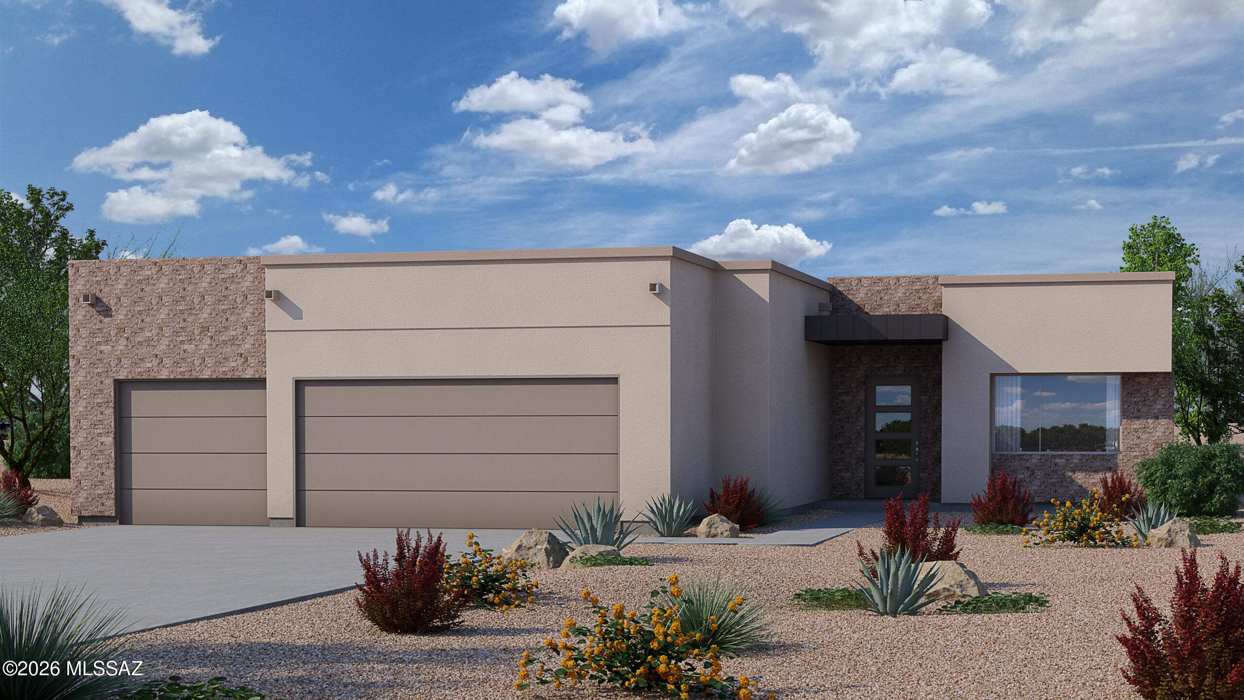 Set within a premier golf course community, this serene desert sanctuary offers an elevated lifestyle surrounded by mountain views and natural desert mountain with striking rock outcroppings. Designed for refined desert living, this home embraces its setting with an oversized patio that extends the living experience outdoors, creating a seamless connection to the surrounding landscape. Thoughtful design and designer finishes are complemented by the option for a private casita, allowing flexibility for guests or personal retreat. Ample storage, walk-in closets, and an oversized garage are subtly integrated for everyday ease. A rare opportunity to experience luxury living in one of the desert's most sought-after settings. Estimated completion Summer 2026. Madera Floorplan.