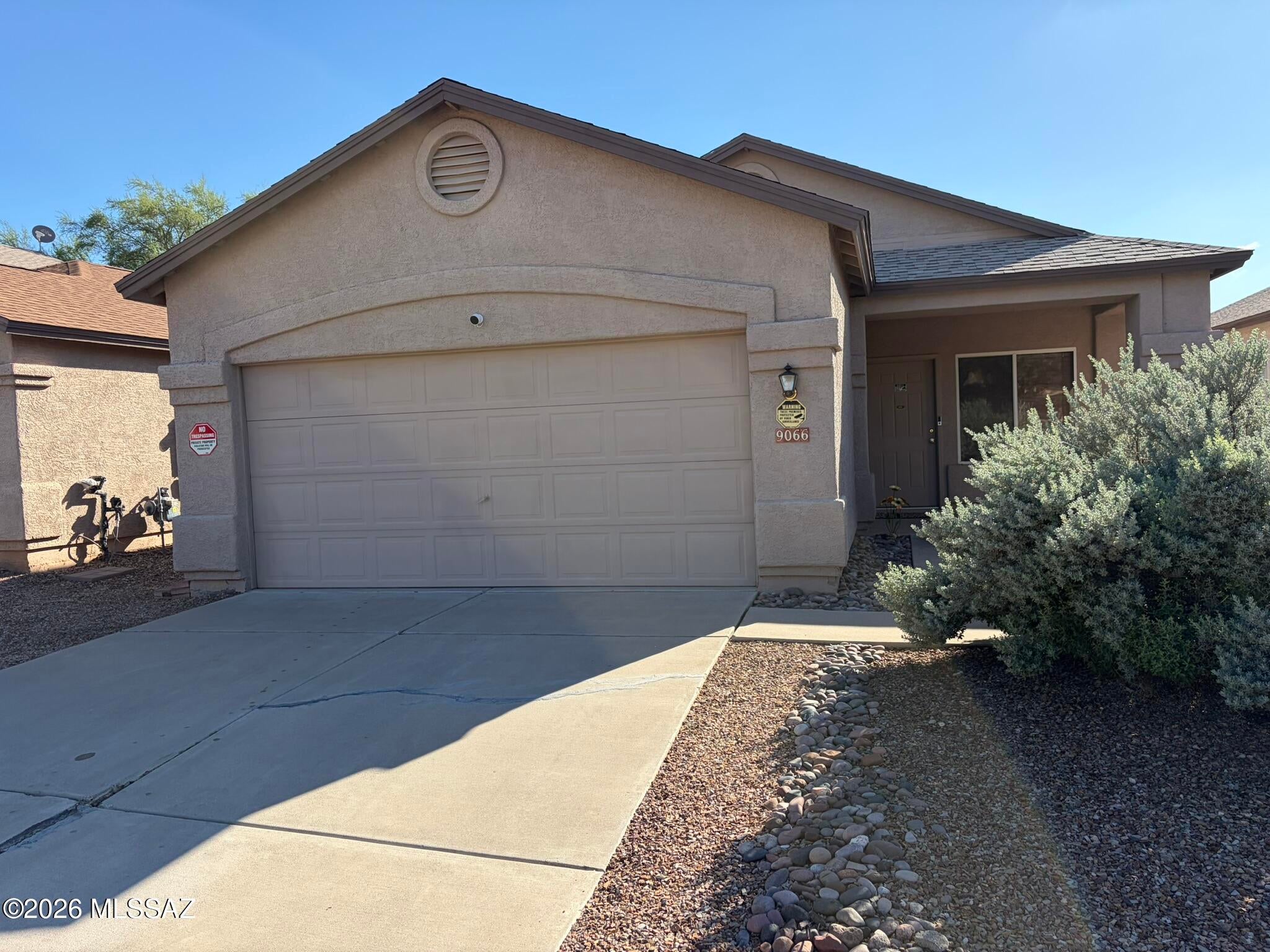 No Application Fees! Well-maintained single level 3 bedroom, 2 bathroom Tucson home located in Silver Pass. This inviting home features tile flooring throughout all living and high traffic areas with neutral carpeting in each bedroom, neutral paint throughout, soaring vaulted ceilings, 2-inch wood window blinds, ceiling fans in each room, and great natural lighting. The spacious open living room flows into the kitchen and dining area, creating a comfortable space for everyday living and entertaining. The kitchen features a breakfast bar, plenty of cabinet and counter space, all appliances, and additional storage. The larger primary suite includes a walk-in closet and private attached bathroom. Two additional bedrooms provide comfortable living space for family, guests, or a home office. The attached two-car garage provides ample parking and storage. Enjoy the easy-to-maintain desert landscaping along with a covered backyard patio and extended paver patio area providing additional outdoor living space.

Silver Pass offers a convenient Southeast Tucson location close to neighborhood parks, shopping, restaurants, schools, and outdoor recreation. Enjoy easy access to Davis-Monthan Air Force Base, Saguaro National Park East, Pima Air & Space Museum, Tucson International Airport, I-10, and major employment centers throughout Southeast Tucson.

All residents are automatically enrolled in the Resident Benefits Package (RBP) for $55.00/month which includes Renter's Liability Insurance, Credit Building to help boost the resident's credit scores with timely rent payments, up to $1M Identity Theft Protection, HVAC air filter delivery (for applicable properties), our best-in-class resident rewards program, and much more!