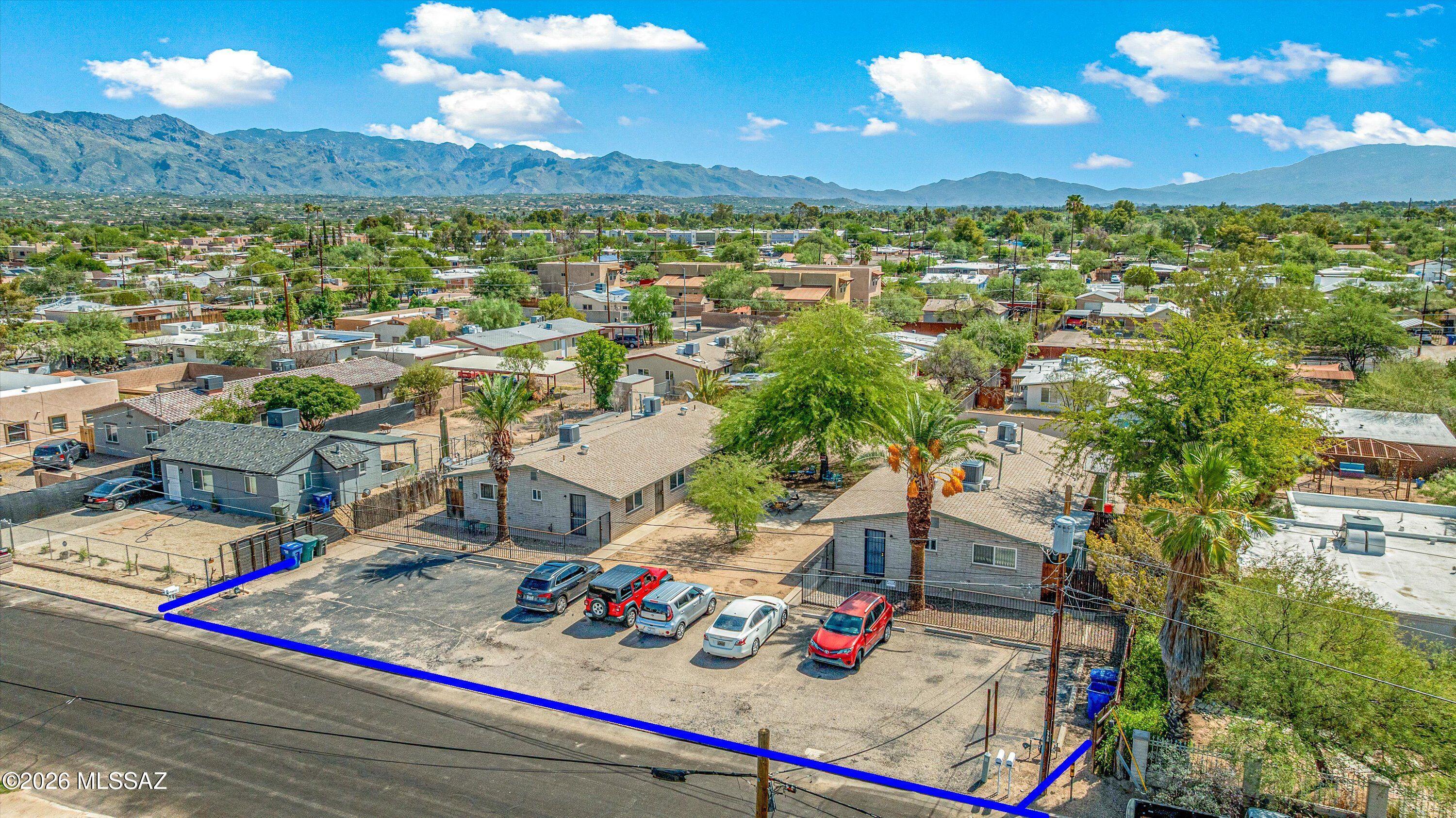 2 duplexes on adjacent parcels, excellent condition. Upgraded low-E windows, newer water heaters, shingle roof, HVAC systems serviced regularly. All tile floors, newer appliances, solid slump block construction, large fenced yards, laundry rooms for each unit. Long term tenants who take excellent care of their homes. Rents are below market rate. No deferred maintenance - simply begin collecting rent! 0.38 acres allows room for adding an ADU. No HOA. Paved off-street parking for 10 vehicles. Large mesquite trees in central courtyard.

This listing is for 2 parcels, 110-07-0800 and 110-07-0810, which include 4 addresses, 2728, 2730, 2732, and 2734 N La Verne Ave, Tucson AZ 85712. The 2 parcels shall be sold together. One seller is a licensed Agent in the state of Arizona.