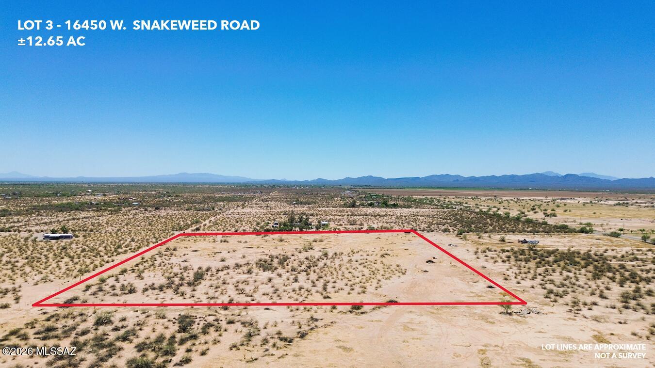 Prime ±12 Acre Opportunity in the Growing Avra Valley / Marana Area ! Exceptional opportunity to own ±12 acres of flat, highly usable land in the desirable Avra Valley / Marana area near the intersection of Anway and Snakeweed. With potential for future parcel splits (buyer to verify), this property offers flexibility for development, investment, or creating a private rural estate. Featuring convenient access with paved roads nearby and power available at the property line, this parcel is well-positioned for immediate use or long-term appreciation. The surrounding area is characterized by expansive open spaces, with significant nearby land holdings owned by the city for water rights--helping preserve the area's rural setting and scenic desert landscape for years to come. Enjoy.... an outstanding location near Ironwood Forest National Monument and Saguaro National Park, offering panoramic desert views, open skies, and the peaceful atmosphere Southern Arizona is known for. Portions of the property border a large established nursery, creating a unique neighboring environment and potential agricultural appeal. Zoned RH (Rural Homestead) in Pima County, the property supports a broad range of permitted uses including custom homes, duplexes, triplexes, manufactured homes, guest houses, agricultural operations, nurseries, livestock, equestrian facilities, private ranches, and rural lifestyle development (buyer to verify all intended uses). Water is typically provided by well, with access from paved Anway Road and additional routes via Tucker and Snakeweed. The level terrain offers excellent usability and lower site preparation costs. Strategically located near the proposed Interstate 11 corridor and just minutes from expanding commercial growth in the area, this property presents strong future upside. Whether your vision is to build a custom estate, establish an equestrian or agricultural operation, develop investment parcels, or secure land in the path of growth, this is a rare opportunity in one of Southern Arizona's expanding corridors. Agent/Owner.