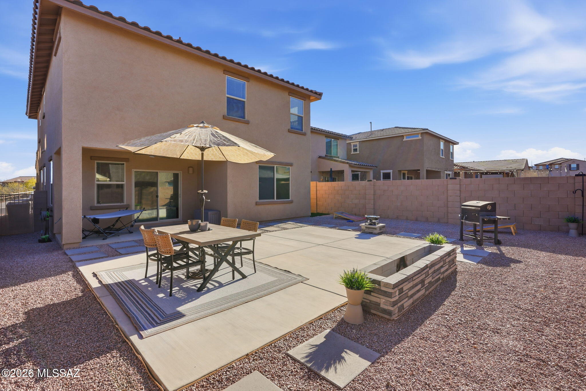 VA ASSUMABLE LOAN FOR QUALIFIED BUYERS
 
Welcome to this beautifully built 2024 two-story home offering 2,694 sq ft of modern living space. Featuring 4 bedrooms, 3 full bathrooms, and a versatile loft, this home is designed for comfort and style. The open floor plan showcases ceramic plank tile flooring, a bright kitchen with white cabinets and quartz countertops, and custom accent walls in the living room and loft. A convenient downstairs bedroom adds flexibility for guests or a home office. Step outside to a beautifully designed backyard built for entertaining. Move-in ready and thoughtfully upgraded throughout, this home is a must-see!