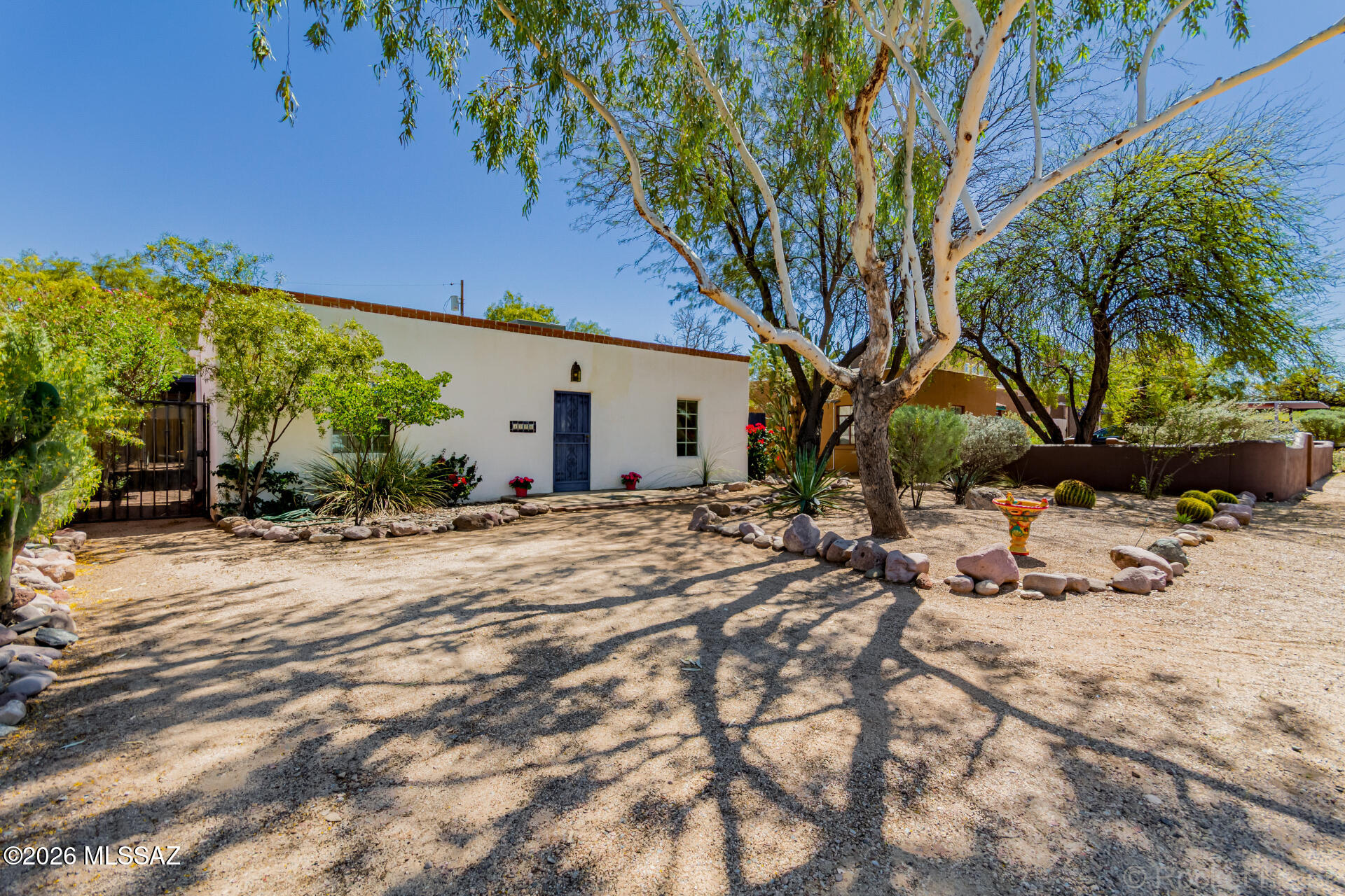 Historic charm in the heart of Tucson! Located in the desirable Blenman-Elm Historic District, this authentic 1943 mud adobe offers timeless Southwestern character. The home features 2 bedrooms, a bonus room, and 2 baths, plus a formal living room with a cozy wood-burning fireplace. Enjoy classic Saltillo tile floors, exposed wood beam ceilings, and beautiful Mexican tile accents throughout. Two (zoned) New heating and air conditioning systems, New hot water heater.
Nestled among tree-lined streets in one of Tucson's most beloved historic neighborhoods, known for its architectural charm and strong community feel, with a bike score of 97. Ideally located just minutes from the Arizona Inn, Banner - University Medical Center Tucson, and the University of Arizona, plus popular dining, cafés, and shopping.