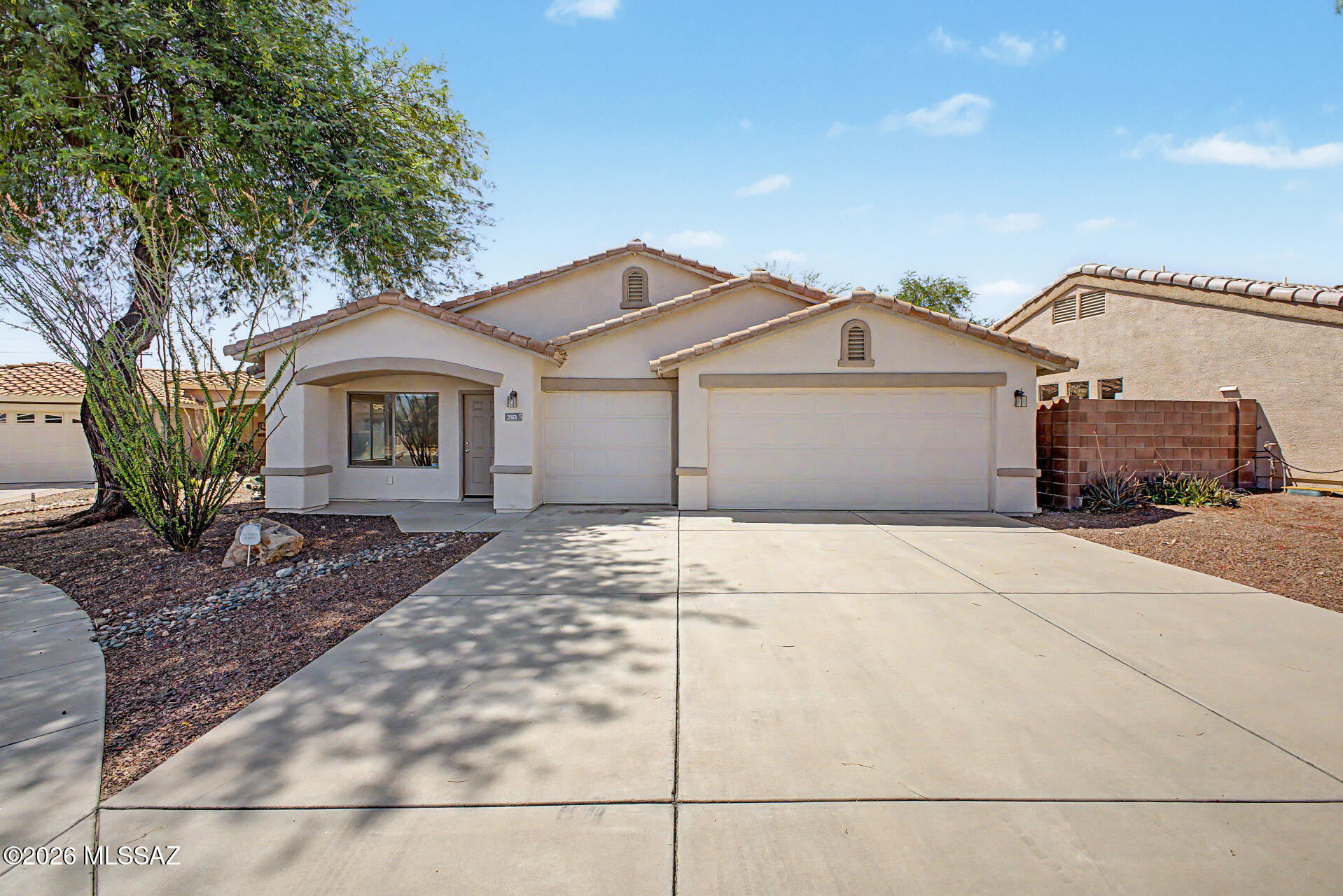 This lovely 4-bedroom home is the one for you! Nestled in a quiet cul-de-sac, featuring a 3-car garage & a manicured landscape. The interior showcases a spacious layout designed with comfort in mind, with soft carpeting underfoot, tile in all the right places, vaulted ceilings adding an airy feel, a soothing palette, arched passageways & abundant natural light. Whip up your signature dishes in the spotless kitchen, offering oak cabinetry, spacious counters, built-in appliances, and a center island. The primary bedroom includes a walk-in closet, a private exit & an ensuite with dual sinks and a separate shower & tub. Gather with your loved ones for weekend grills and fun evenings in the backyard, complete with a covered patio and plenty of space for outdoor relaxation. Make it yours now!