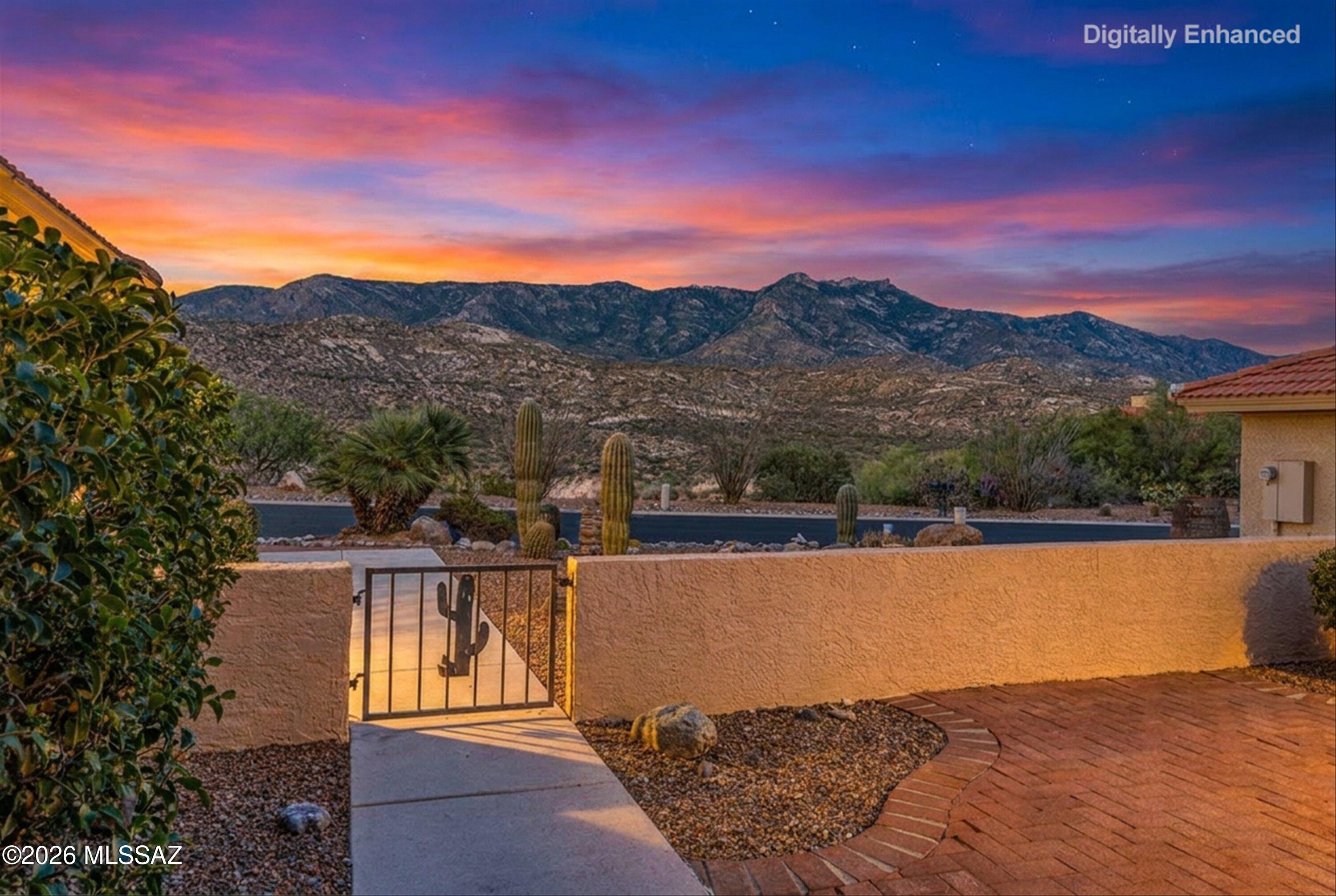 Located in the premier active adult community of SaddleBrooke, this Diego Model offers incredible potential and is priced for its condition--ready for you to make it your own. Features include owned solar, HVAC replaced in 2021, water softener, triple-pane windows, extended garage, 2 bedrooms plus a den, and a private backyard. Enjoy stunning mountain views from the front courtyard with no homes to block the scenery. Interior features carpet throughout, offering an easy opportunity to update and personalize to your style. A great value for buyers looking for a fixer-upper with strong fundamentals in a highly desirable community. All offers will be seriously considered.