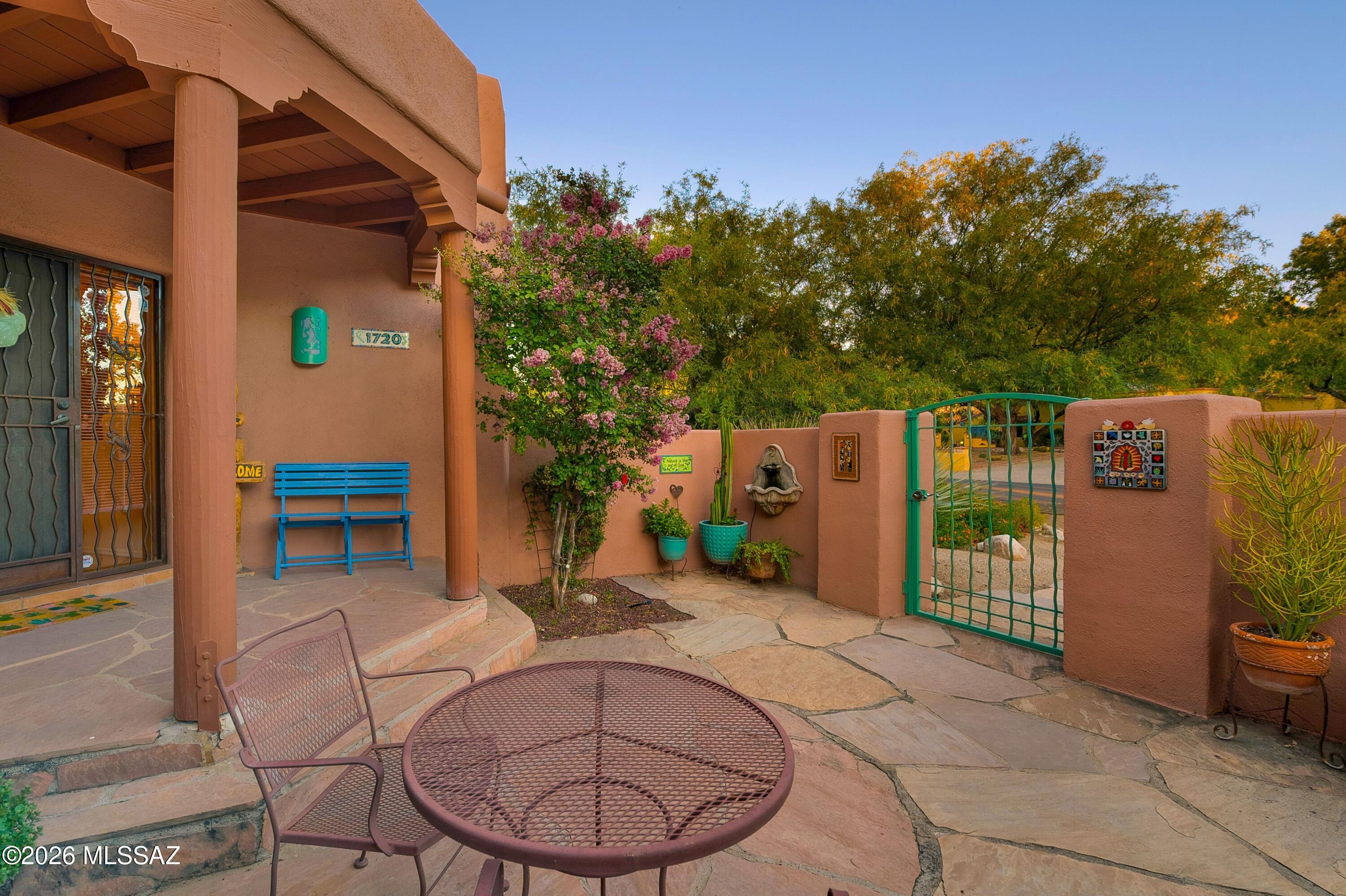 True southwest home with unmatched artistic flair! Corner lot home sits on the 8th tee box of 49ers golf course & is surrounded by mature shade trees. Original owner & current seller is a local well known pottery artistic, so this home is rich with color & unique custom touches! This energy efficient home is built using Ener-G  Block ICF insulated concrete forms offering R50 walls & R38 ceilings. You are welcomed through a large front courtyard to the entry door. Inside find plenty of rooms for entertaining & hobbies with a full 2 room art studio, 4 bedrooms, a versatile heater and cooled Arizona room, generous kitchen & the coziest family room with a gas kiva fireplace. Back yard faces the golf course, covered in shade trees, has an extended covered patio & 3 large sheds. HOA is voluntary