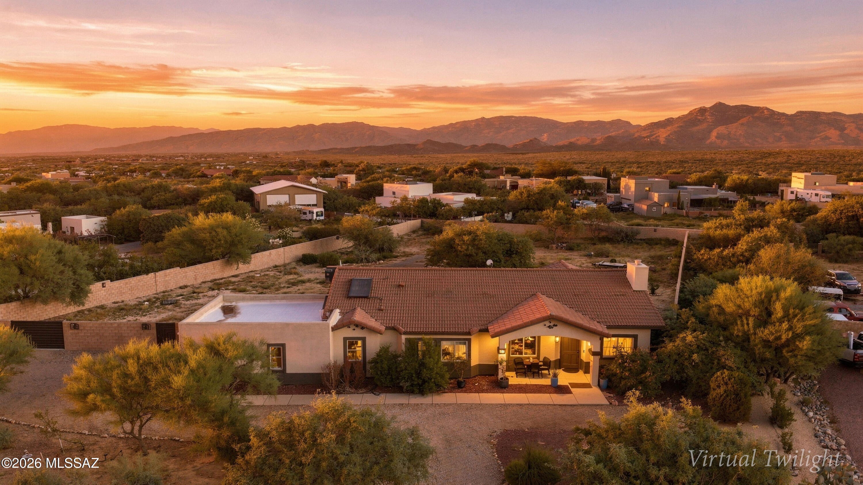 Range Priced $600,000-$625,000. Experience elevated desert living on a full acre with mountain views, privacy and NO HOA! This spacious 3BR + den, 2.5BA home offers an ideal blend of comfort, functionality and extensive updates. The kitchen features extended cabinetry, stainless steel appliances, gas cooktop with exterior-vented exhaust, wine rack, pull out shelving, pantry, breakfast bar and abundant storage, plus a formal dining area. Interior highlights include 18'' tile throughout most of the home, wood cased windows and built in wall lighting. The fully block walled homesite offers RV parking with hookup and septic, backyard pavers, a double side gate and plenty of space. Major 2024 improvements include a new roof, A/C system, water heater, garage door, appliances and water softener. A rare Vail opportunity offering acreage, privacy, mountain views, RV accommodations and thoughtful upgrades.