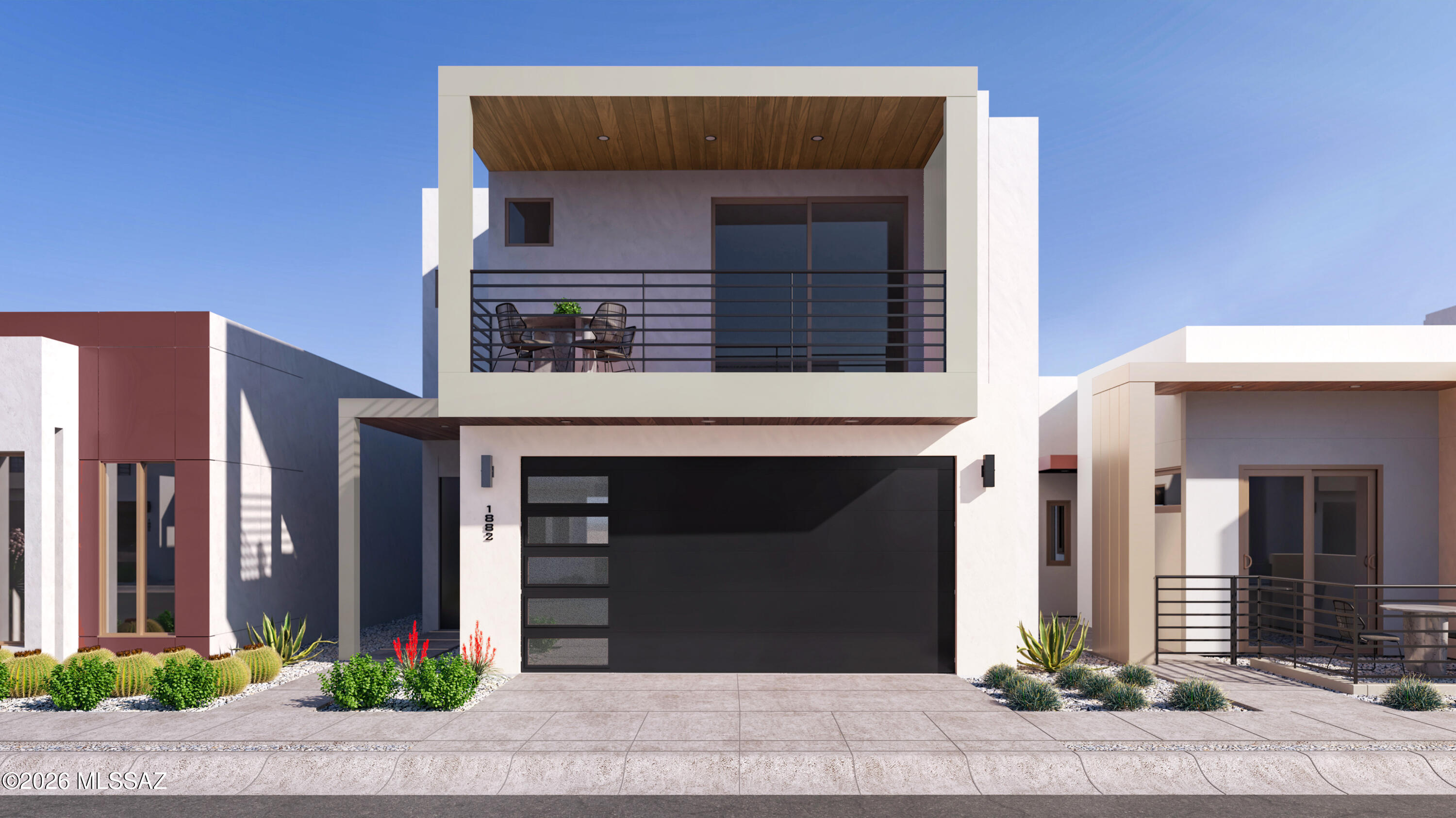 A fresh expression of modern living. The Avant brings a bold, contemporary spirit to The Pearl. Its clean lines, generous windows, and intuitive two story design create a home that feels energized and inspiring from the moment you enter. Inside, the balance between connection and retreat is beautifully executed. The main level invites gathering, creativity, and the natural flow of daily life. The upper level offers peaceful separation and thoughtfully designed bedrooms made for rest and restoration. Located within The Pearl's gated community and steps from The Bridges Marketplace, The Avant connects you to the best of Tucson including dining, entertainment, the University of Arizona, and the vibrant experiences of downtown.

This house is to be built.