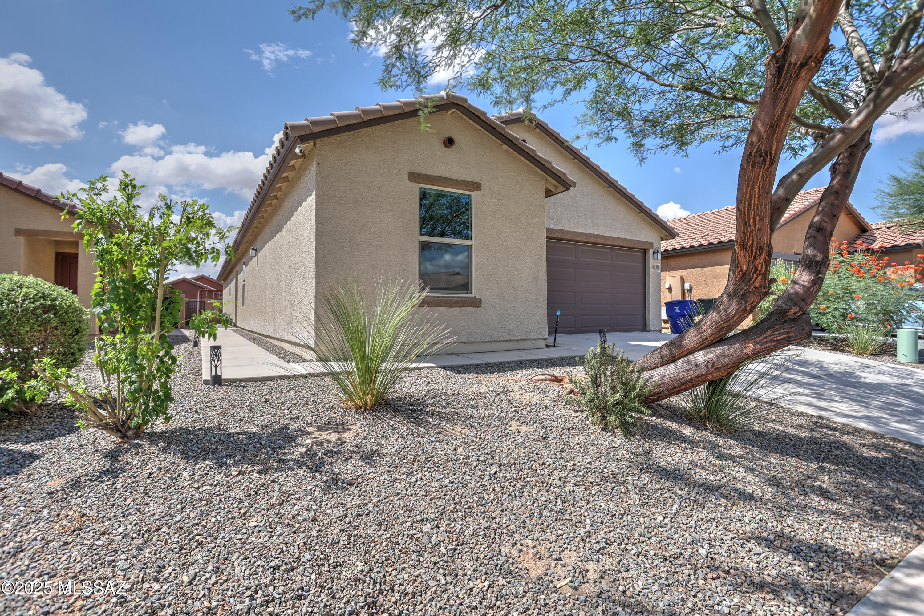 Newer home in a great location. Owned solar transferred to new owner at close of escrow! Better than new construction. Beautifully 3 bedrooms plus a den, 2 bath home with a spacious split floor plan! The open kitchen features a large island flowing into the huge great room is perfect for entertaining. Main suite includes a walk-in closet with built-in shelving and a private bath with oversized upgraded shower. Fresh paint, new carpet throughout (Sept 2025), and ceiling fans in most rooms. Backyard professionally finished in 2022 with extended covered patio, pavers and turf lawn. Extra outlets outside for holiday lights. Located in open enrollment area of top-rated Vail School District.