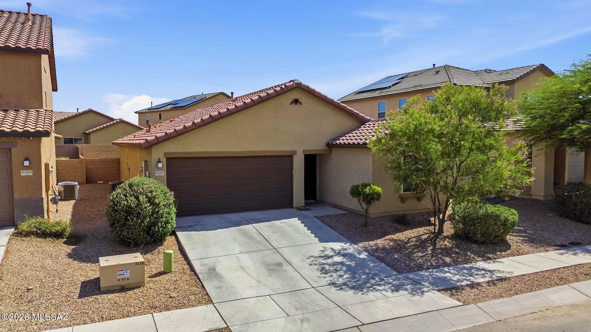 Seller will review offers between 280,00-295,000. Welcome home to this beautifully updated, move-in-ready retreat in Valencia West! From the moment you step inside, you'll appreciate the fresh interior paint, open-concept design, and thoughtfully designed split-bedroom floorplan that offers both comfort and privacy.
The spacious kitchen opens seamlessly to the living and dining areas, creating the perfect space for entertaining, family gatherings, or simply enjoying everyday life. All stainless steel appliances convey, making this home truly turnkey from day one. The primary suite is privately situated away from the secondary bedrooms, providing a peaceful escape at the end of the day. Natural light fills the home, enhancing the bright and inviting atmosphere throughout.
Step outside to a low-maintenance backyard designed for Arizona living, featuring attractive turf and decorative gravel, giving you more time to enjoy your weekends and less time maintaining your yard. Whether you're hosting friends, enjoying your morning coffee, or letting pets play, this outdoor space is ready to fit your lifestyle.

Located in a growing community with convenient access to schools, parks, shopping, dining, and commuting routes, this home offers the perfect combination of modern comfort, functionality, and value.Why wait for new construction when you can have the upgrades already completed and landscape finished? Move right in and start enjoying everything this exceptional home has to offer.