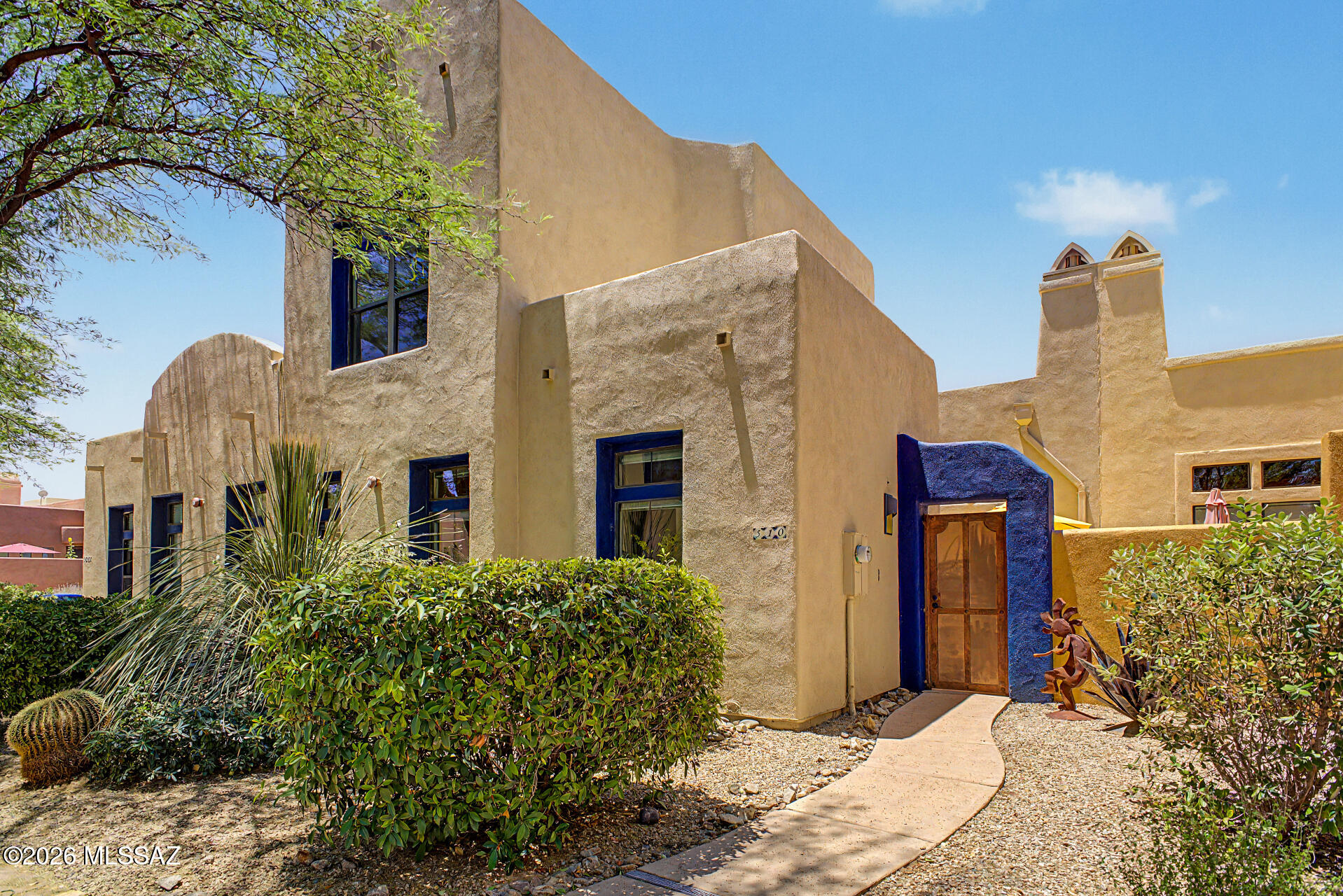 Spacious Embarcadero townhome in Tubac Arizona!  Interior highlights include tile flooring, beam ceilings, and kiva fireplace Enjoy Two primary suites with walk-in closets, one conveniently located on the main level, and another privately situated upstairs. Additional main floor bedroom and half bath adds versatility for guests, office, hobby space. Embarcadero amenities include fitness studio, pool, spa and walking trail connecting to the historic De Anza Trail with the Village of Tubac to the North and Tumacacori Mission to the South.  Minutes away from the historic Tubac Village, consistently rated as one of the Best Small Town Arts Scenes by USA Today. Schedule your showing today!
