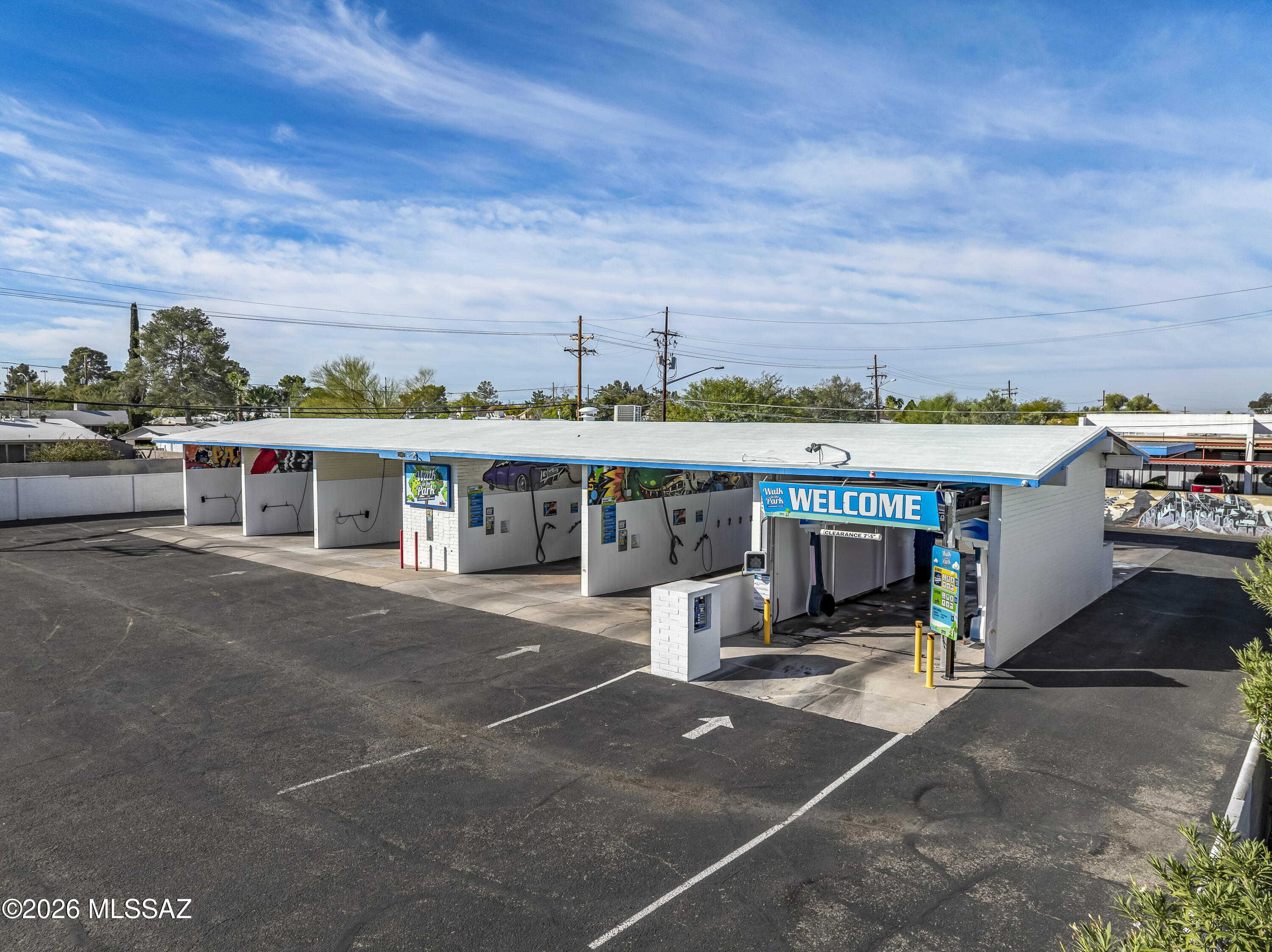 This very sharp fully renovated carwash featuring 6 total bays, 5 self-serve , 1 automatic wash, all with credit card processing is a prime opportunity for owner operators or investors seeking steady cash flow with no deferred maintenance. Also featured are 7 vacuums and product vending machines for other income streams. Other upgrades include a brand-new roof, newer mini-split in the equipment room.  Clean, modern, and well-maintained throughoutâ”this property delivers a strong return on investment.